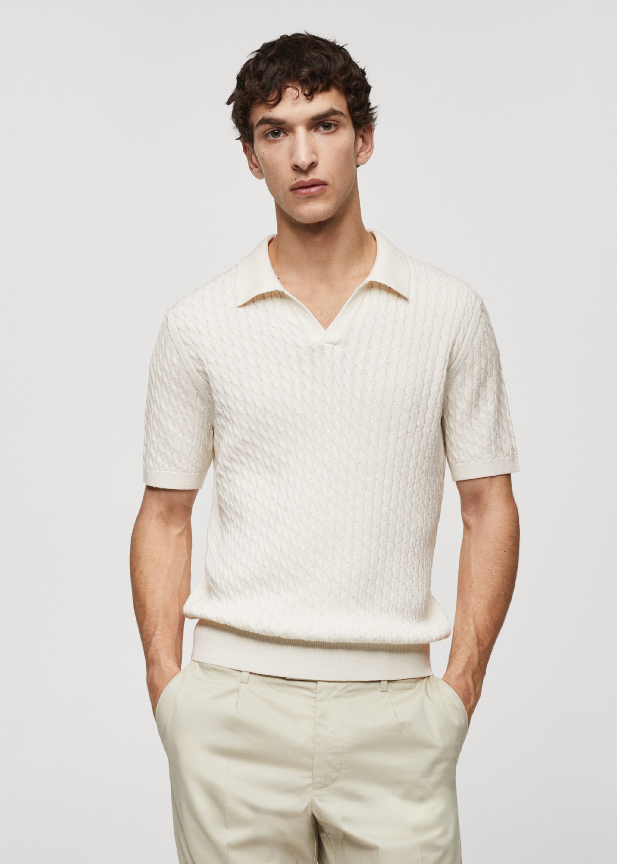 100% braided cotton polo - Medium plane
