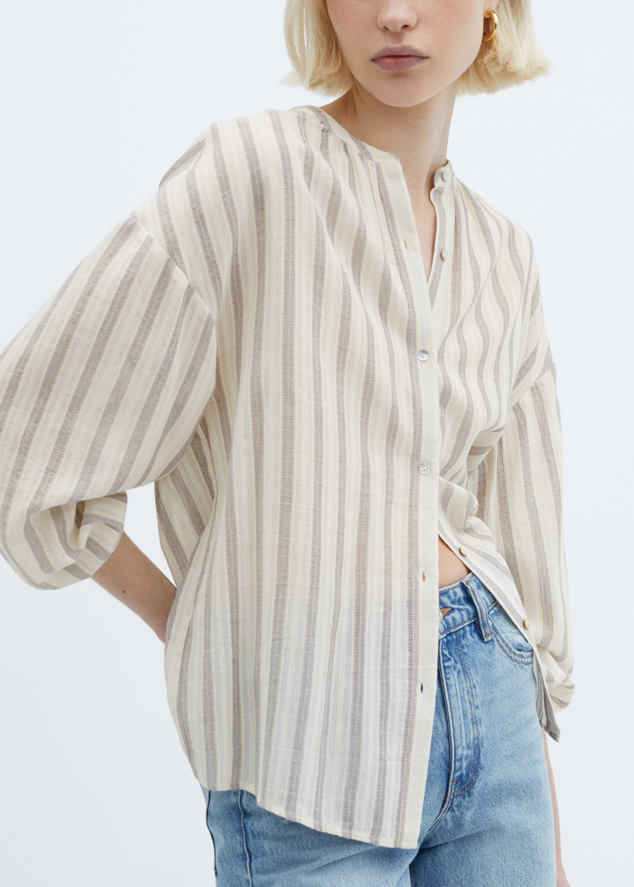 Camisa ratlles màniga bollada - Detall de l'article 6