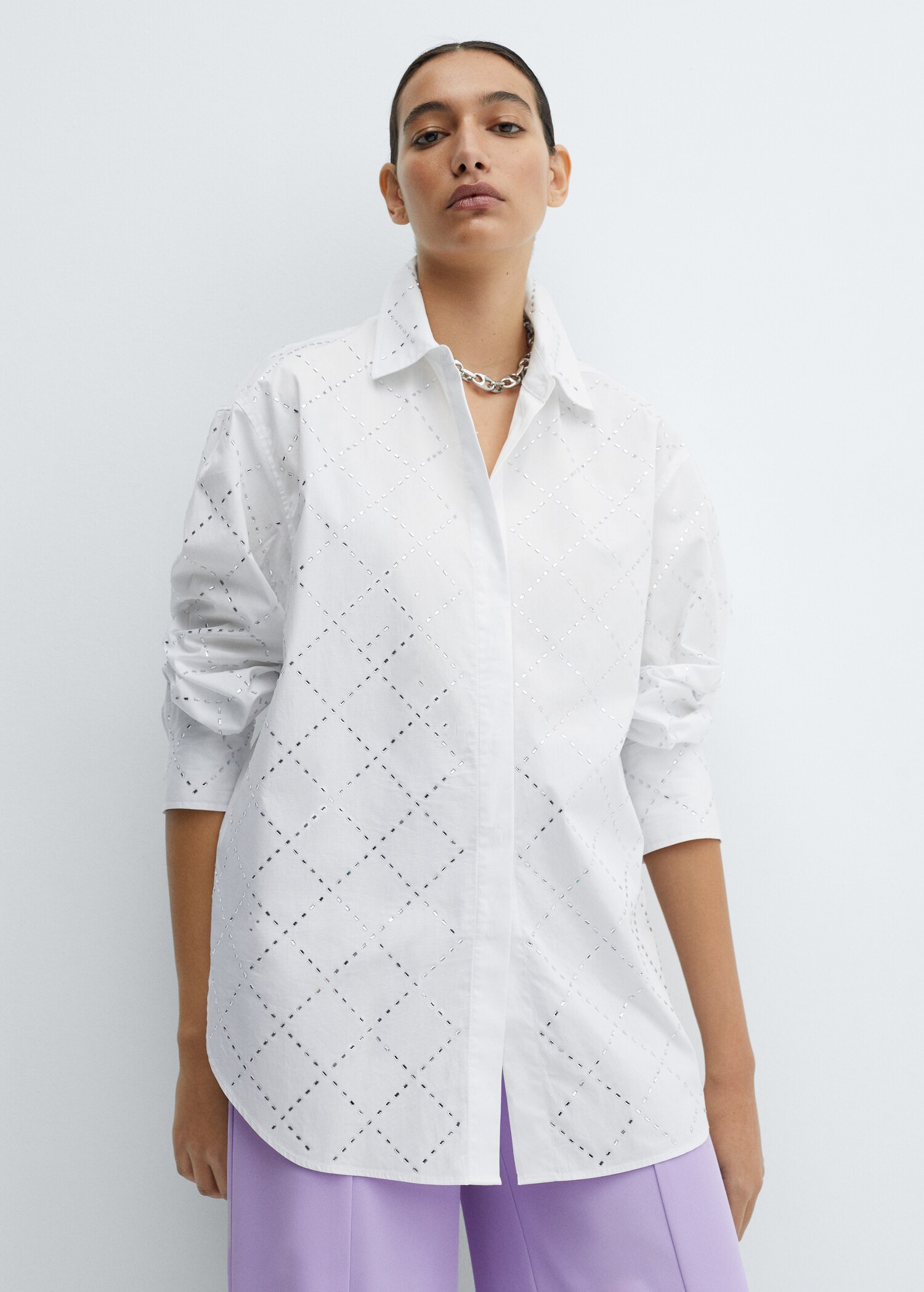 Cotton strass shirt - Medium plane