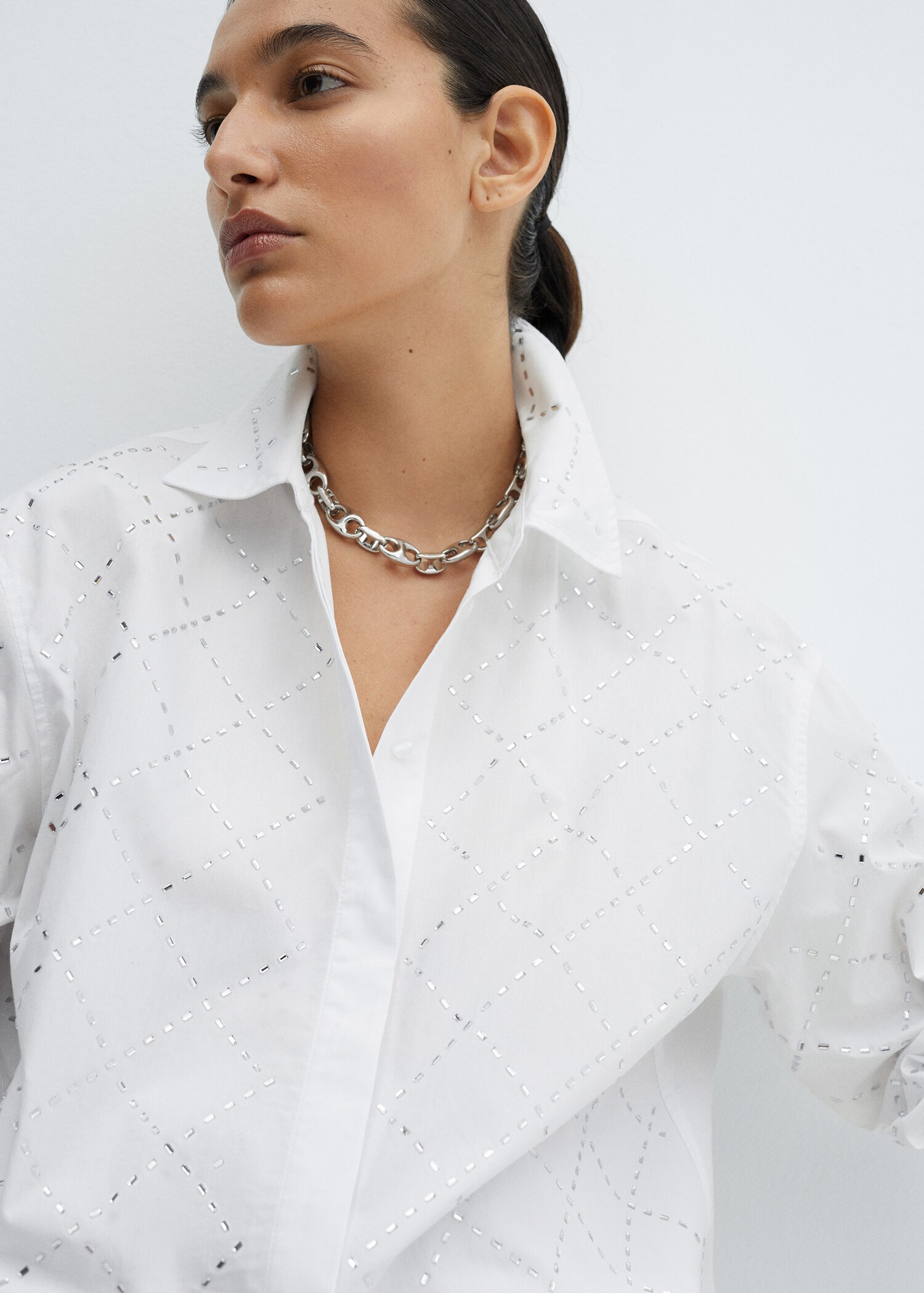 Cotton strass shirt - Details of the article 1