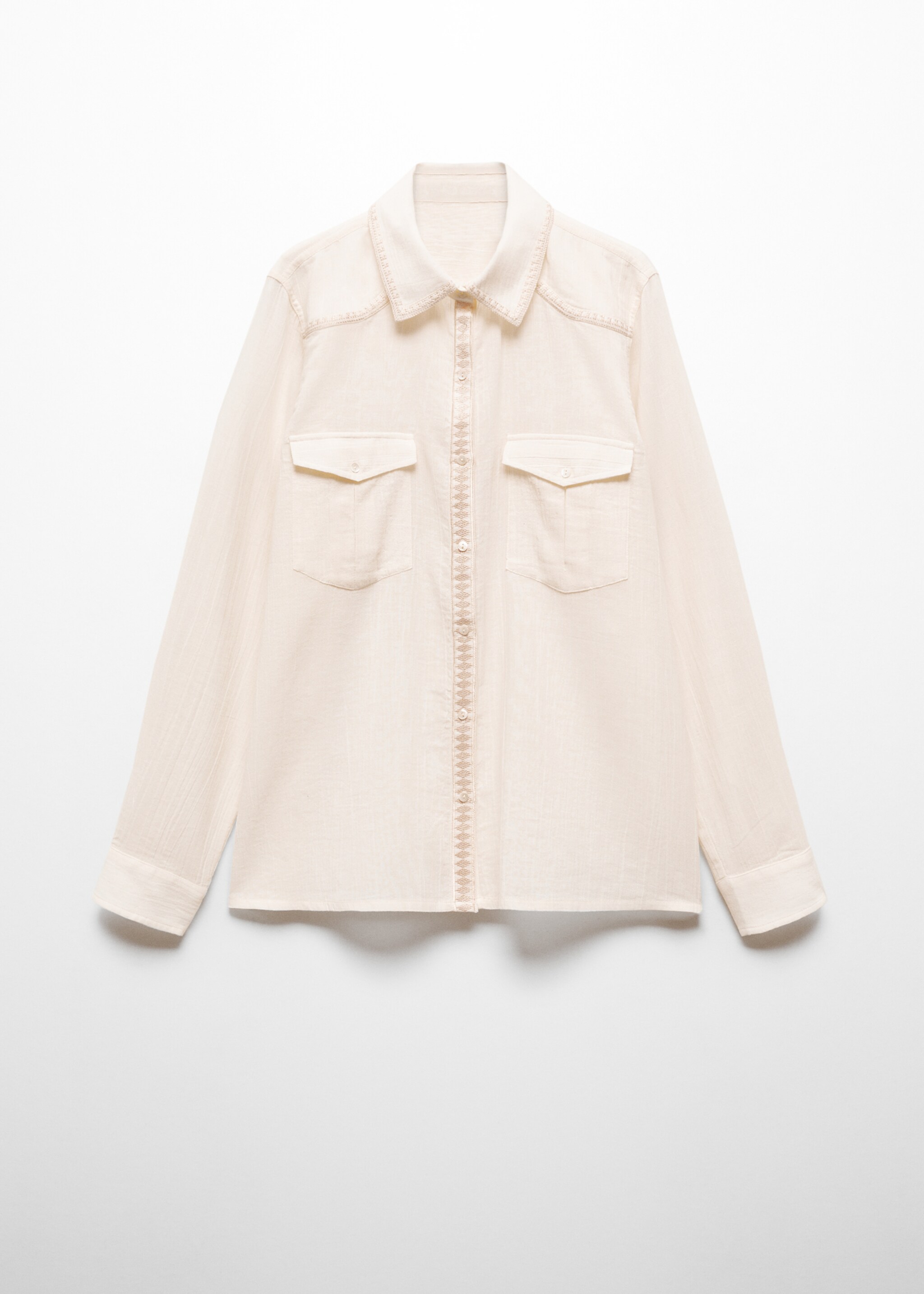 Cotton shirt with embroidery detail - Article without model