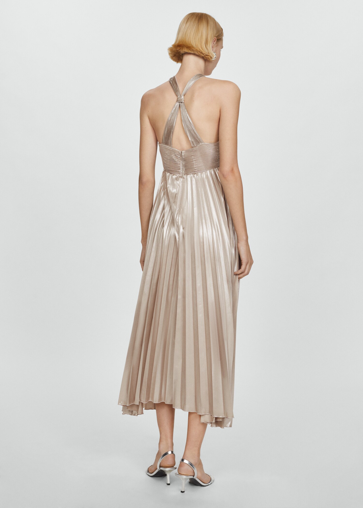 Plissiertes Neckholder-Kleid - Rückseite des Artikels