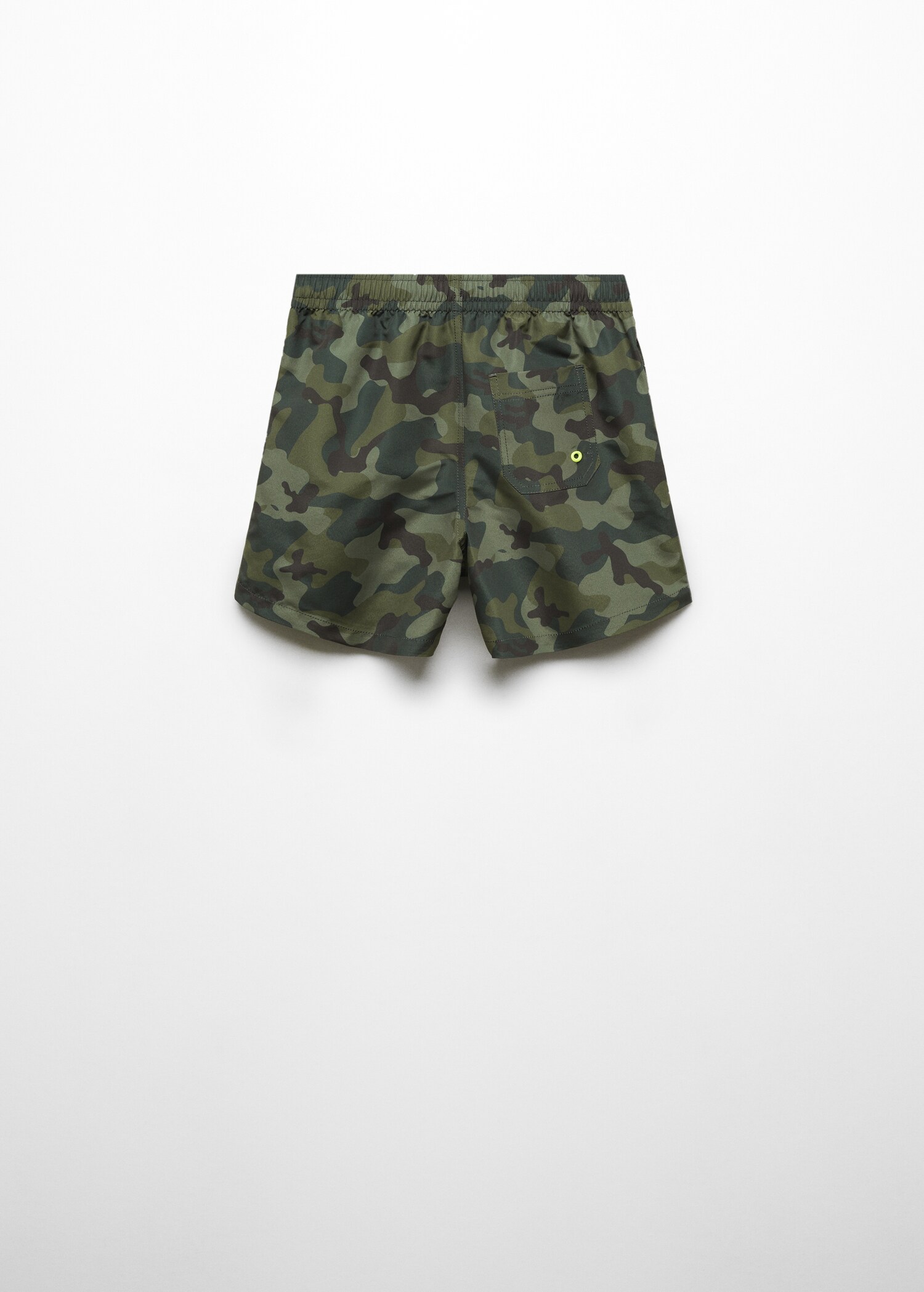 Camouflage print swimming trunks - Reverse of the article