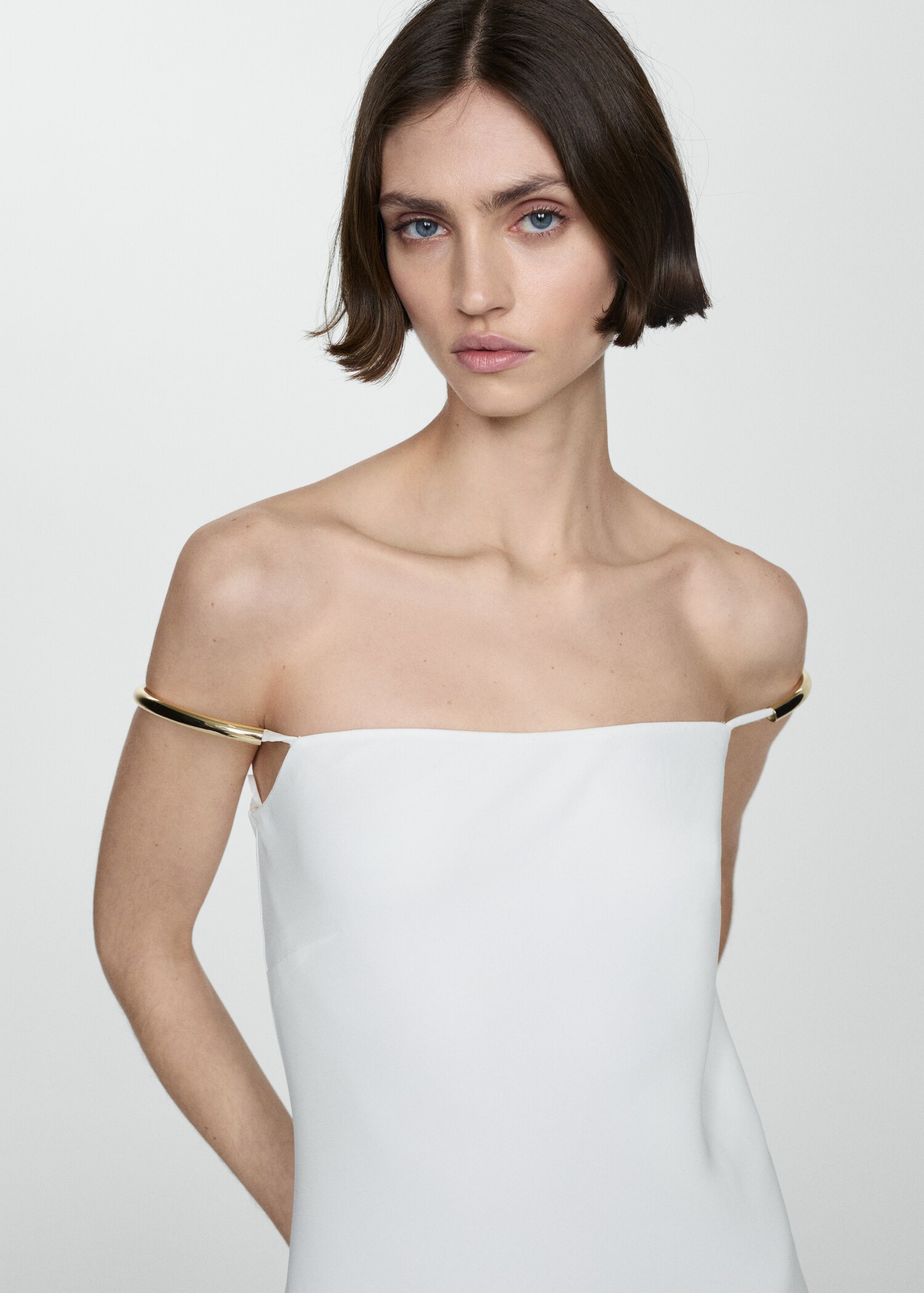 Strapless dress with metallic detail - Medium plane
