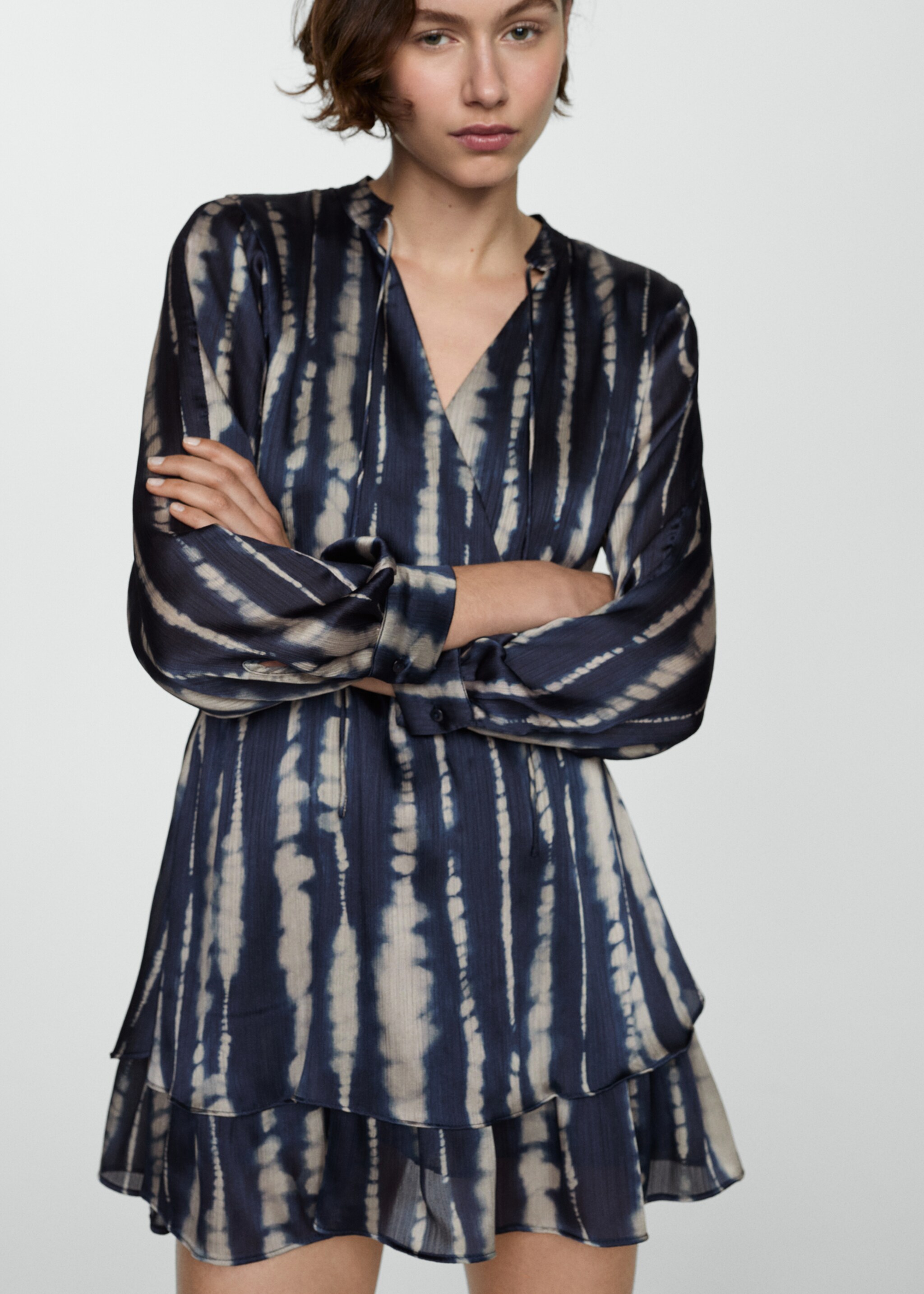 Printed satin dress - Medium plane