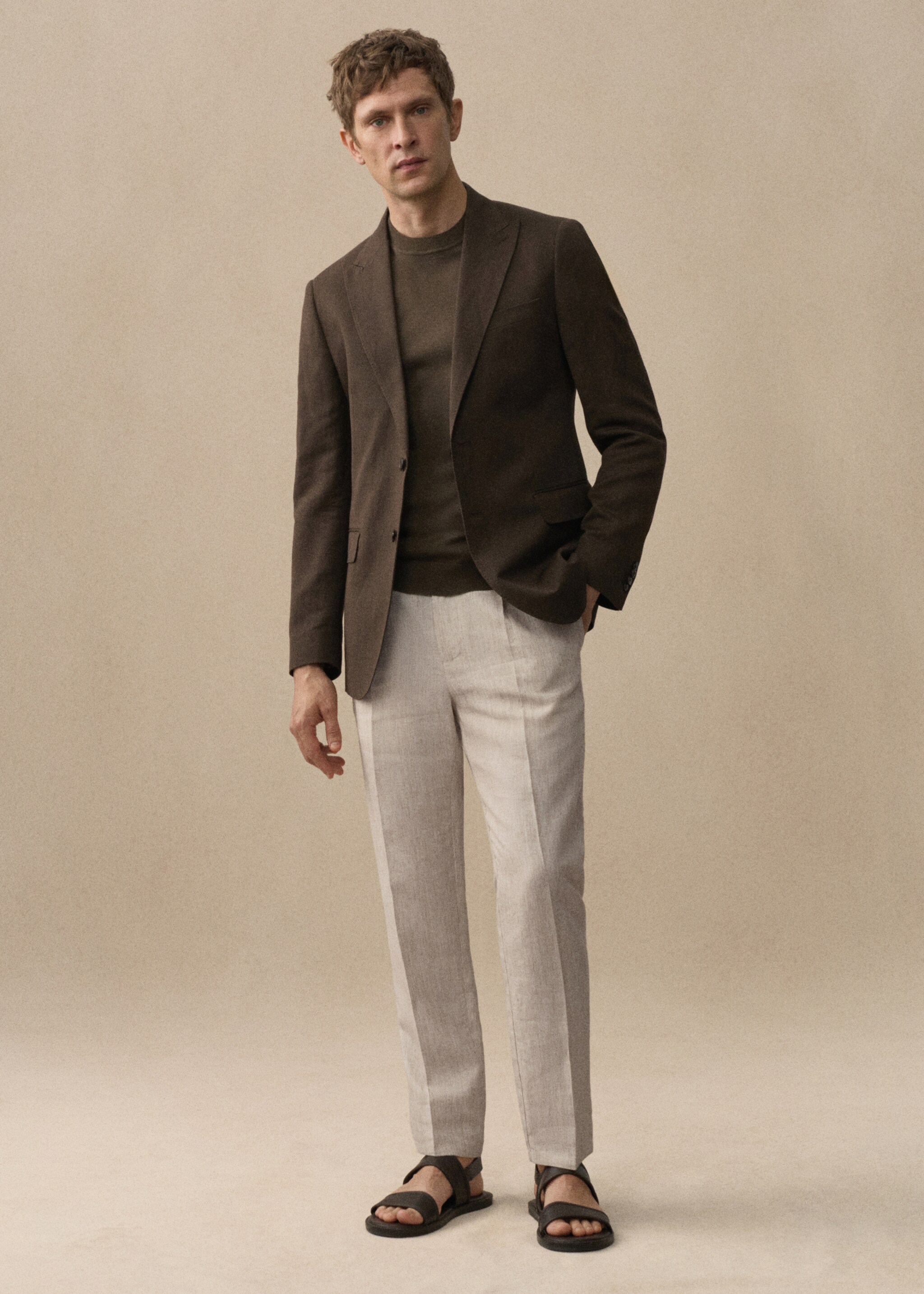 Pantalon 100 % lin slim-fit rayures - Détail de l'article 5