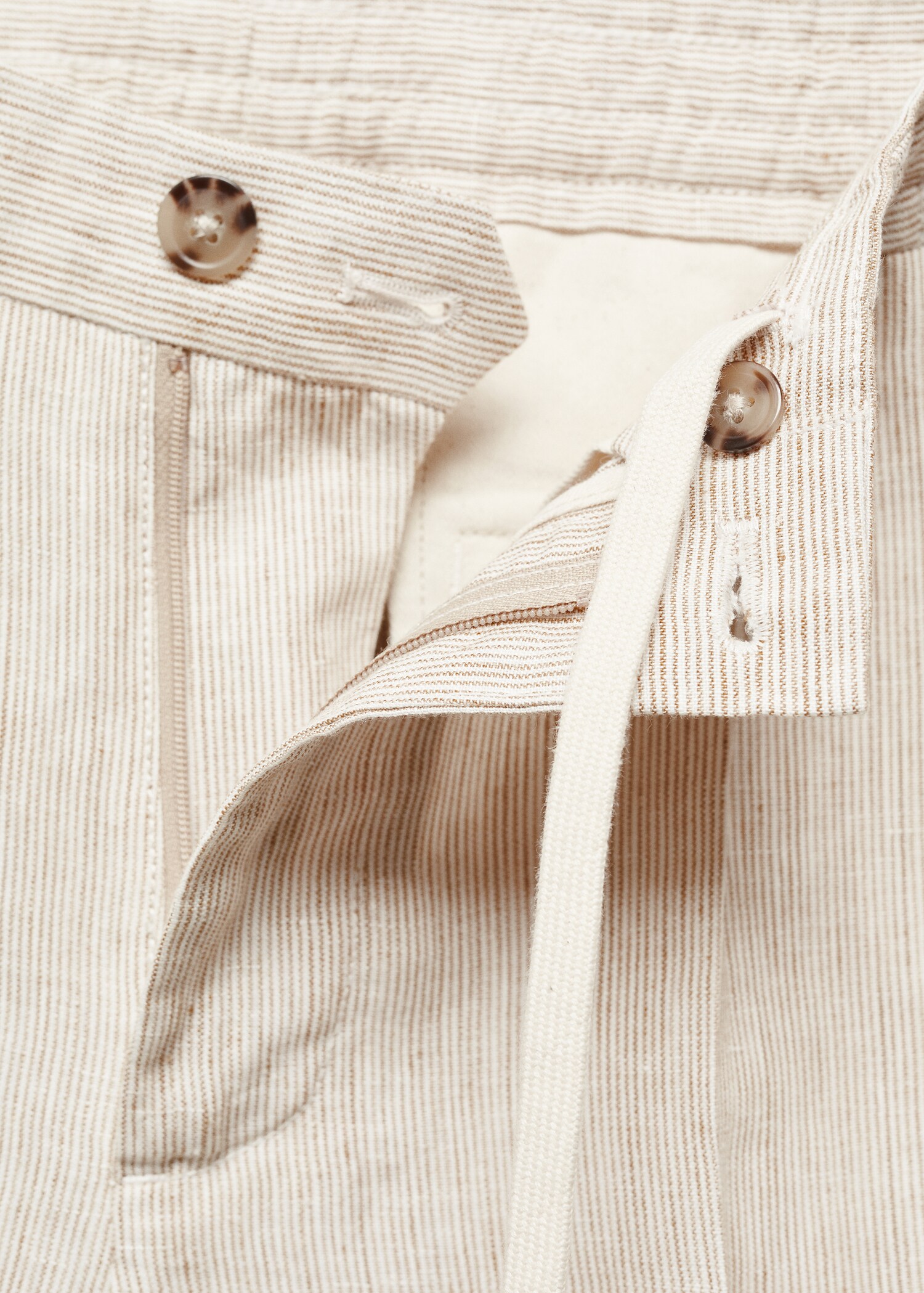 Pantalon 100 % lin slim-fit rayures - Détail de l'article 8