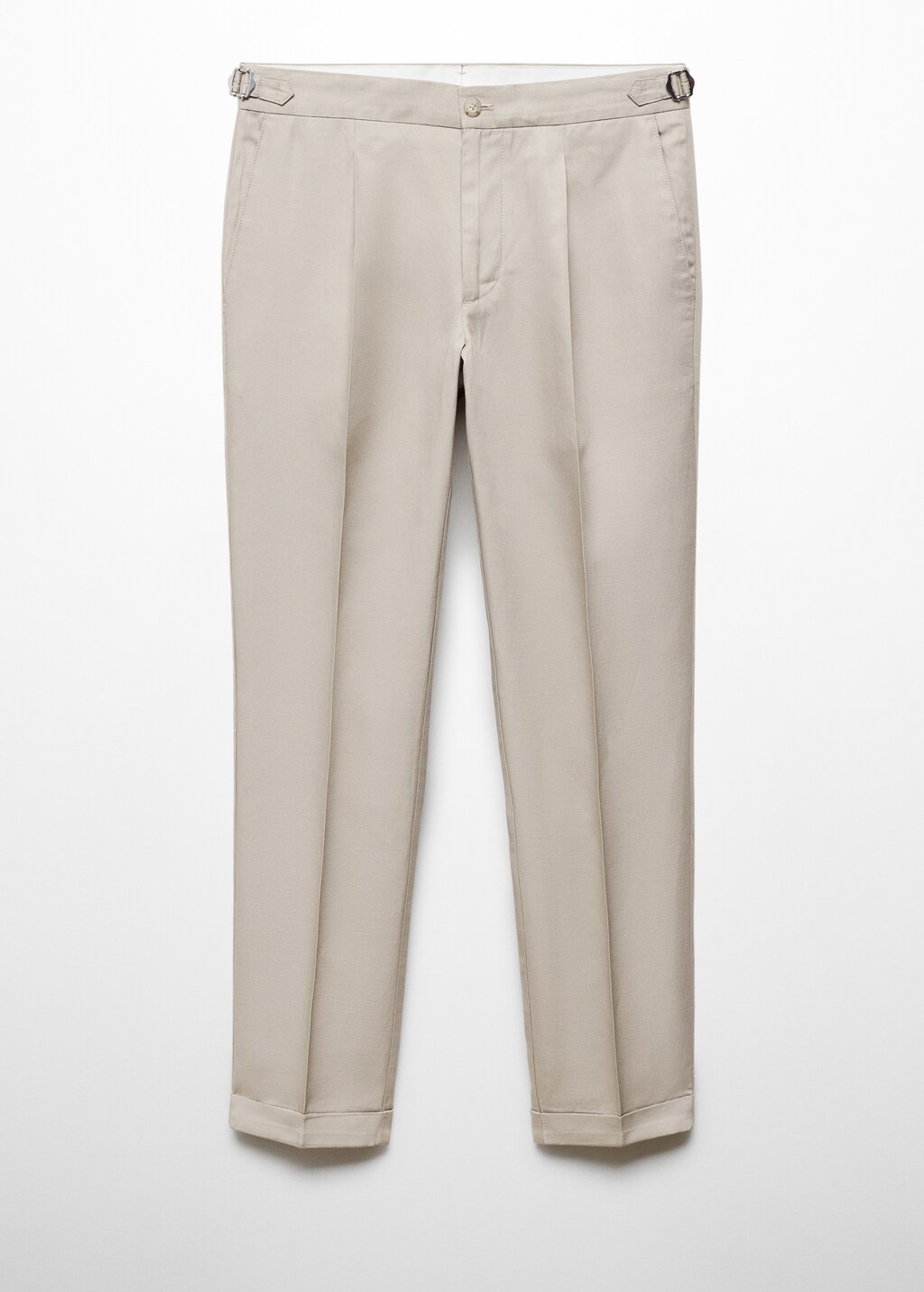 Linen-blend pleated pants - Men | MANGO OUTLET USA