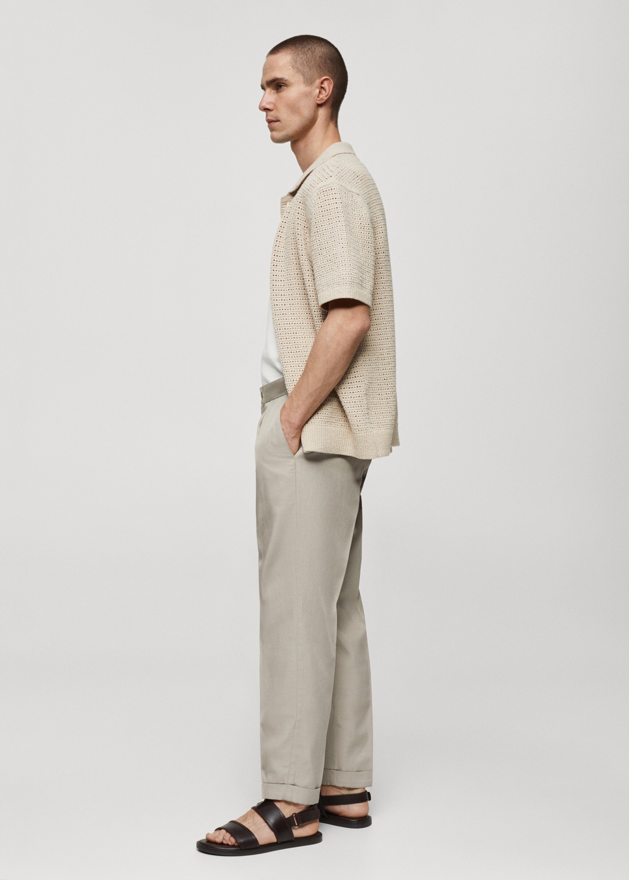 Pantalon mélange de lin pinces - Détail de l'article 2