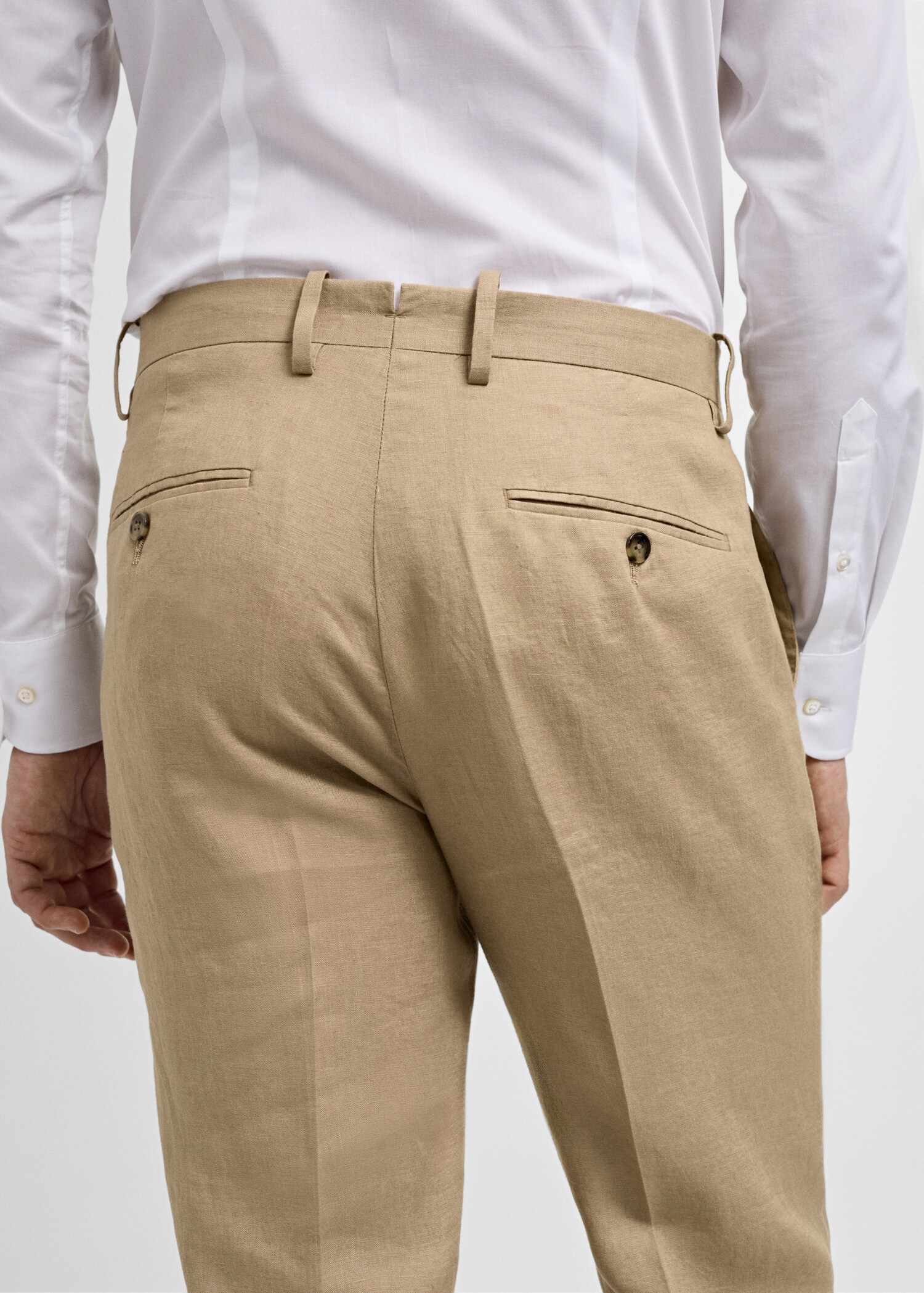 100% linen slim-fit suit trousers  - Details of the article 6