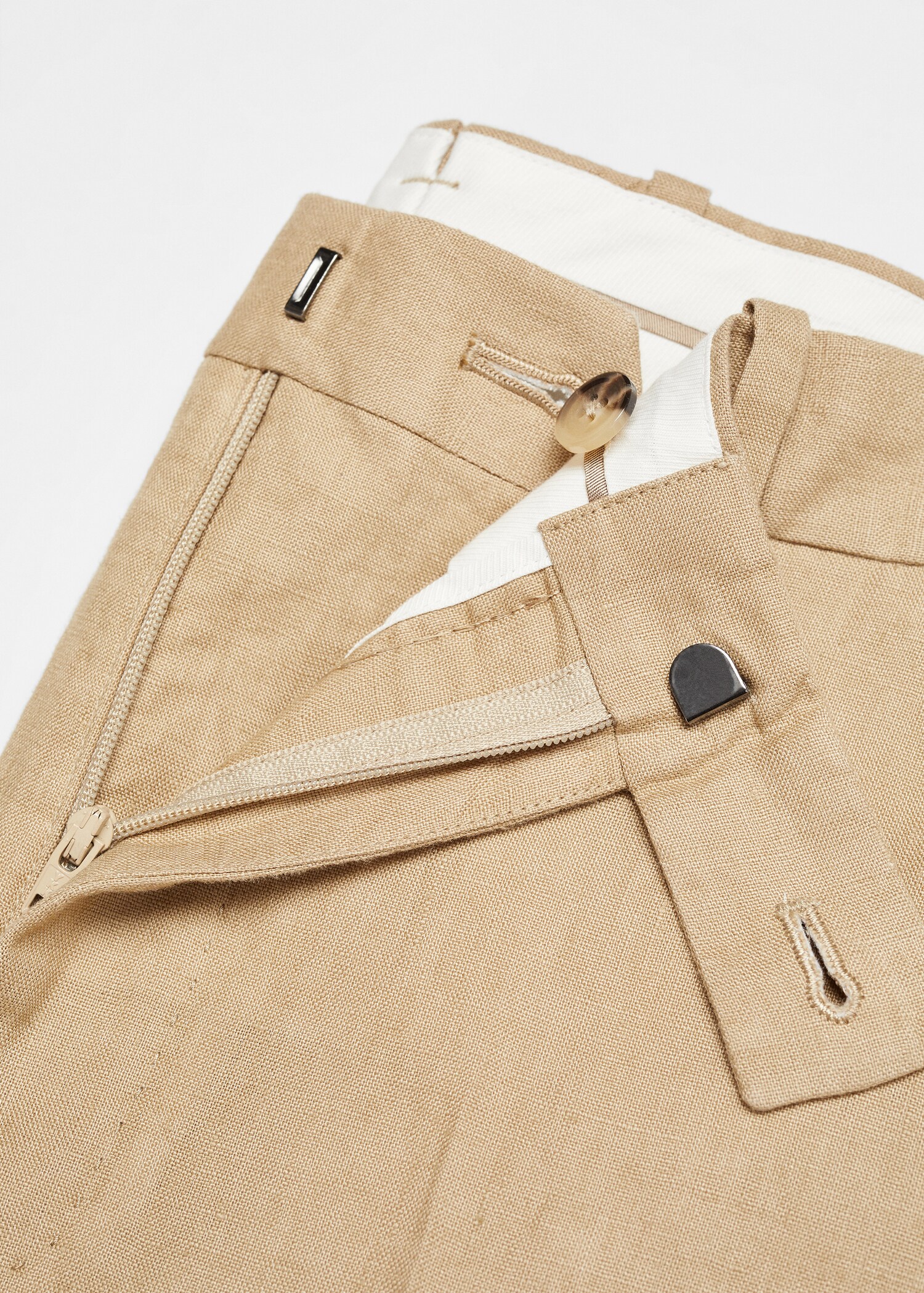 100% linen slim-fit suit trousers  - Details of the article 8