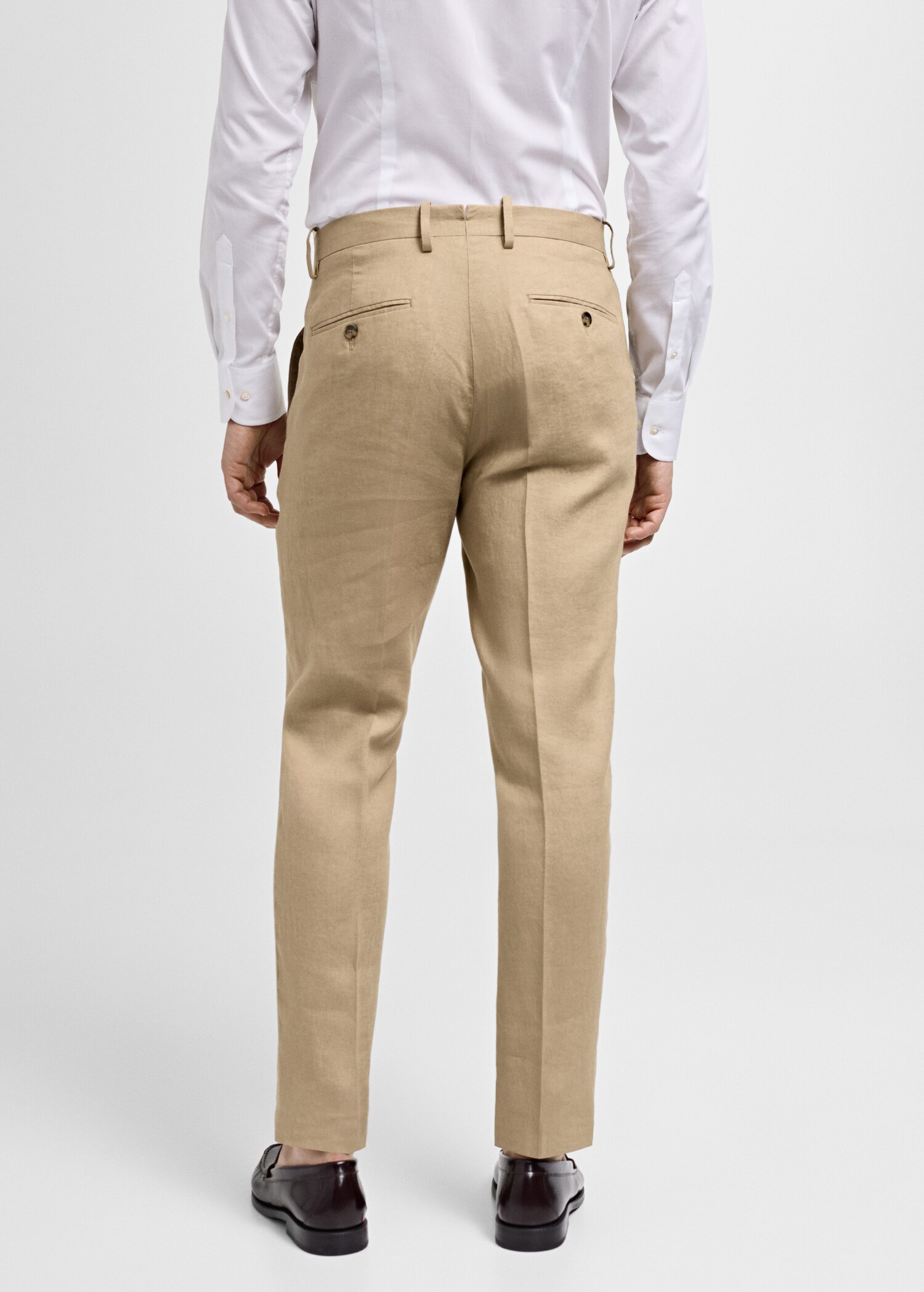100% linen slim-fit suit trousers  - Reverse of the article