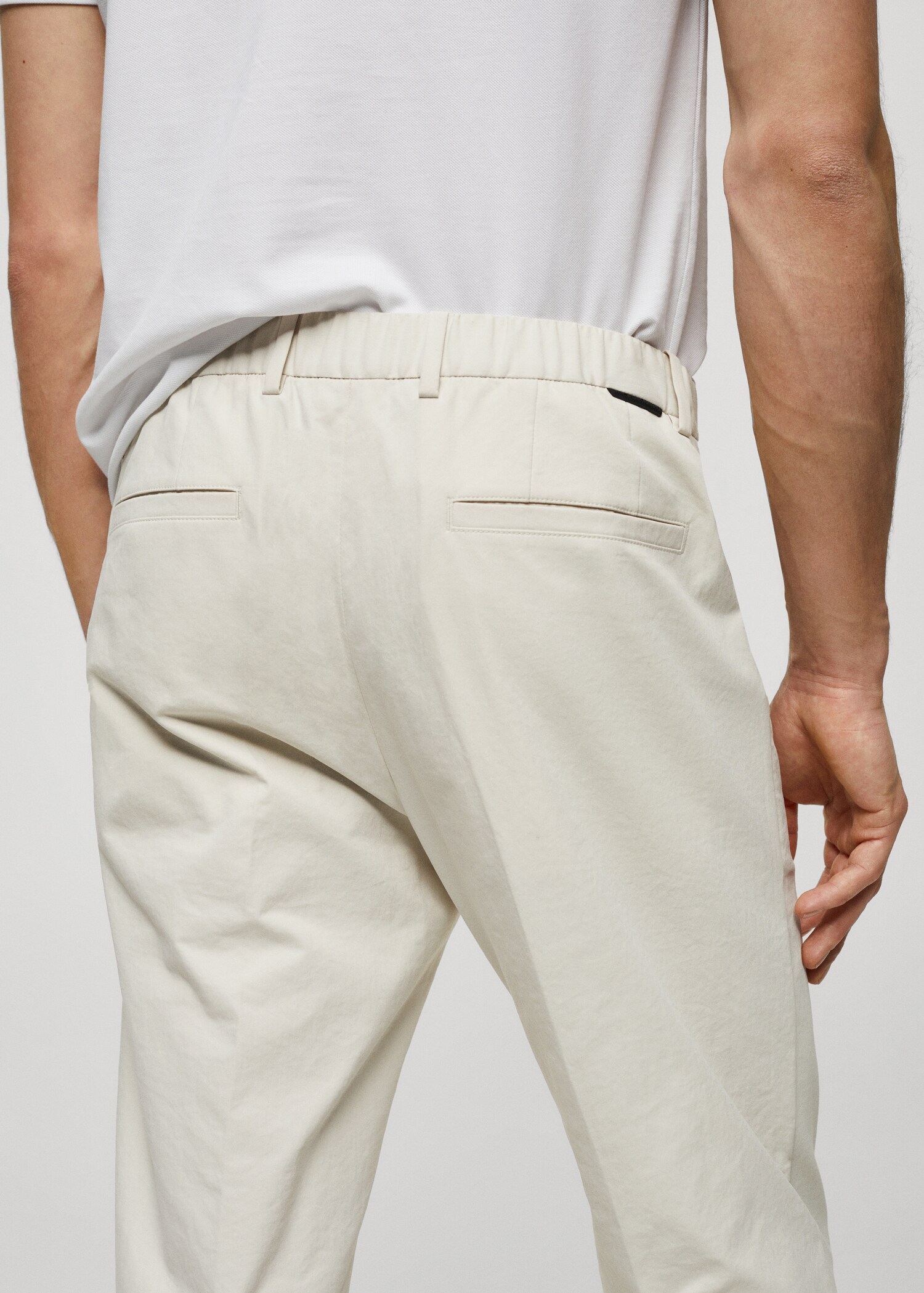 Slim fit technical fabric trousers - Details of the article 4