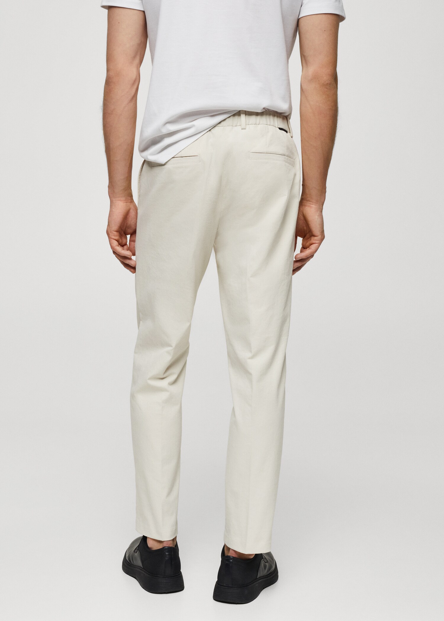 Slim fit technical fabric trousers - Reverse of the article