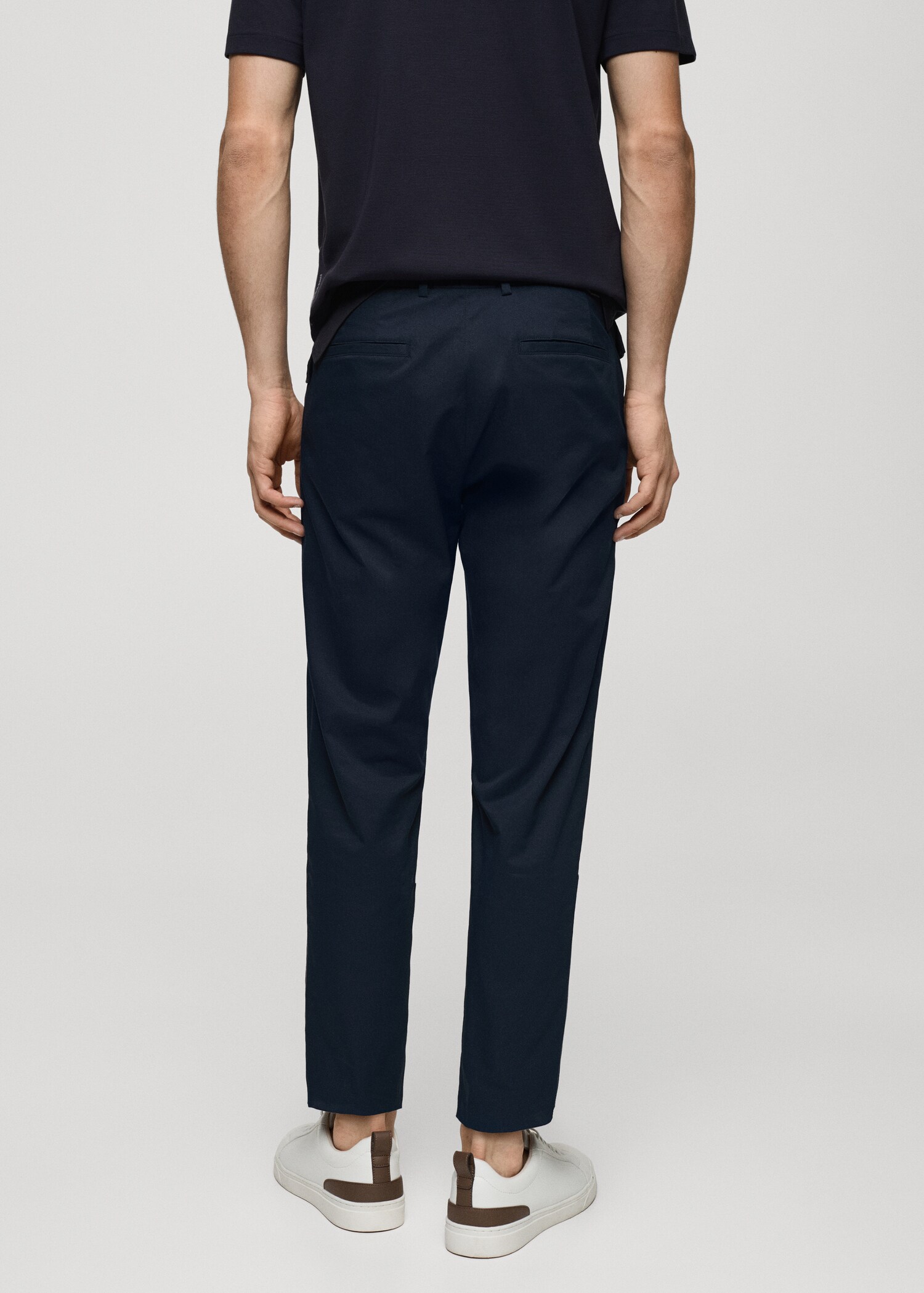 Slim fit technical fabric trousers - Reverse of the article