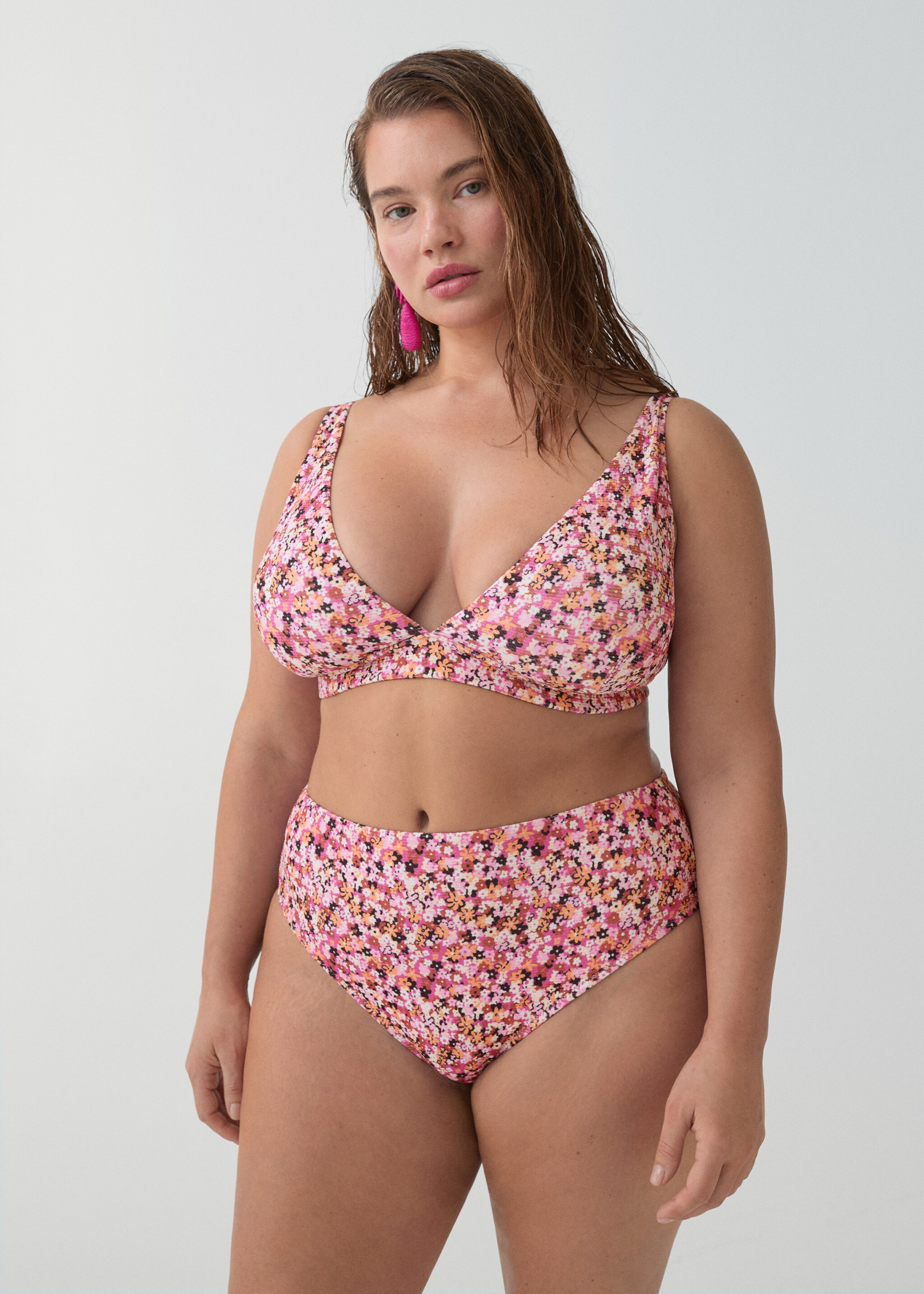 High-waisted floral bikini bottom - Details of the article 5