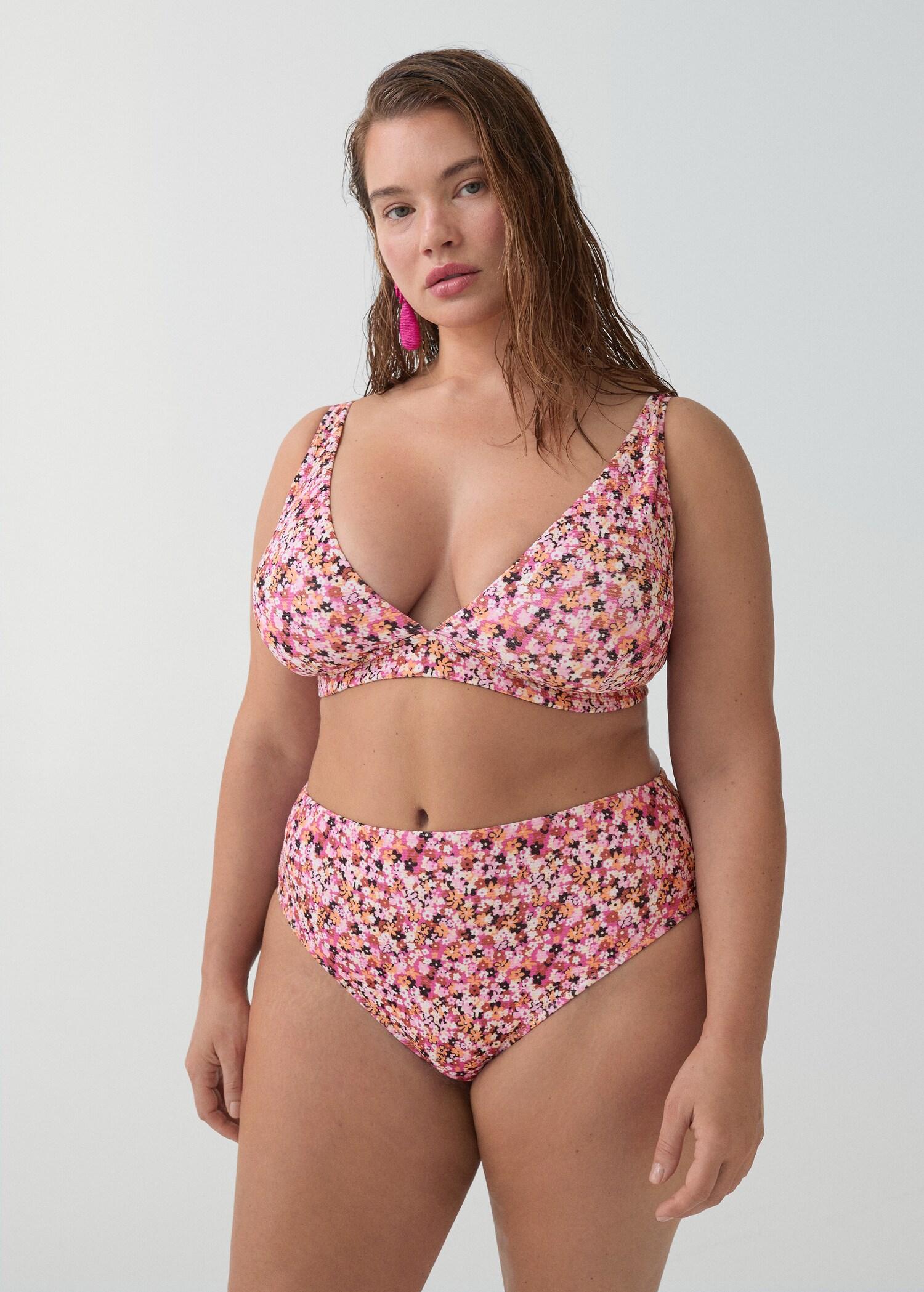 High-waisted floral bikini bottom - Details of the article 5