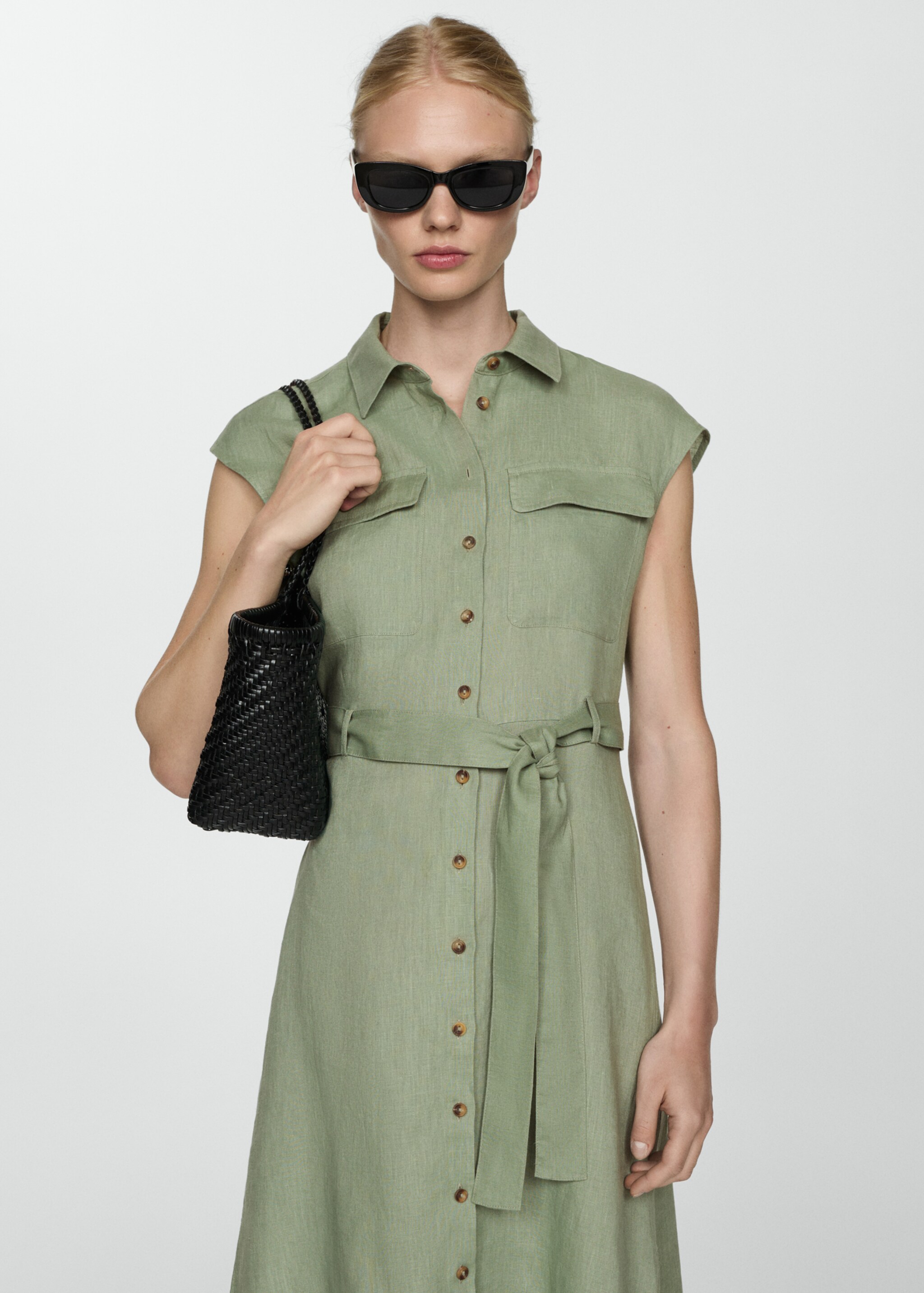 100% linen shirty dress - Medium plane