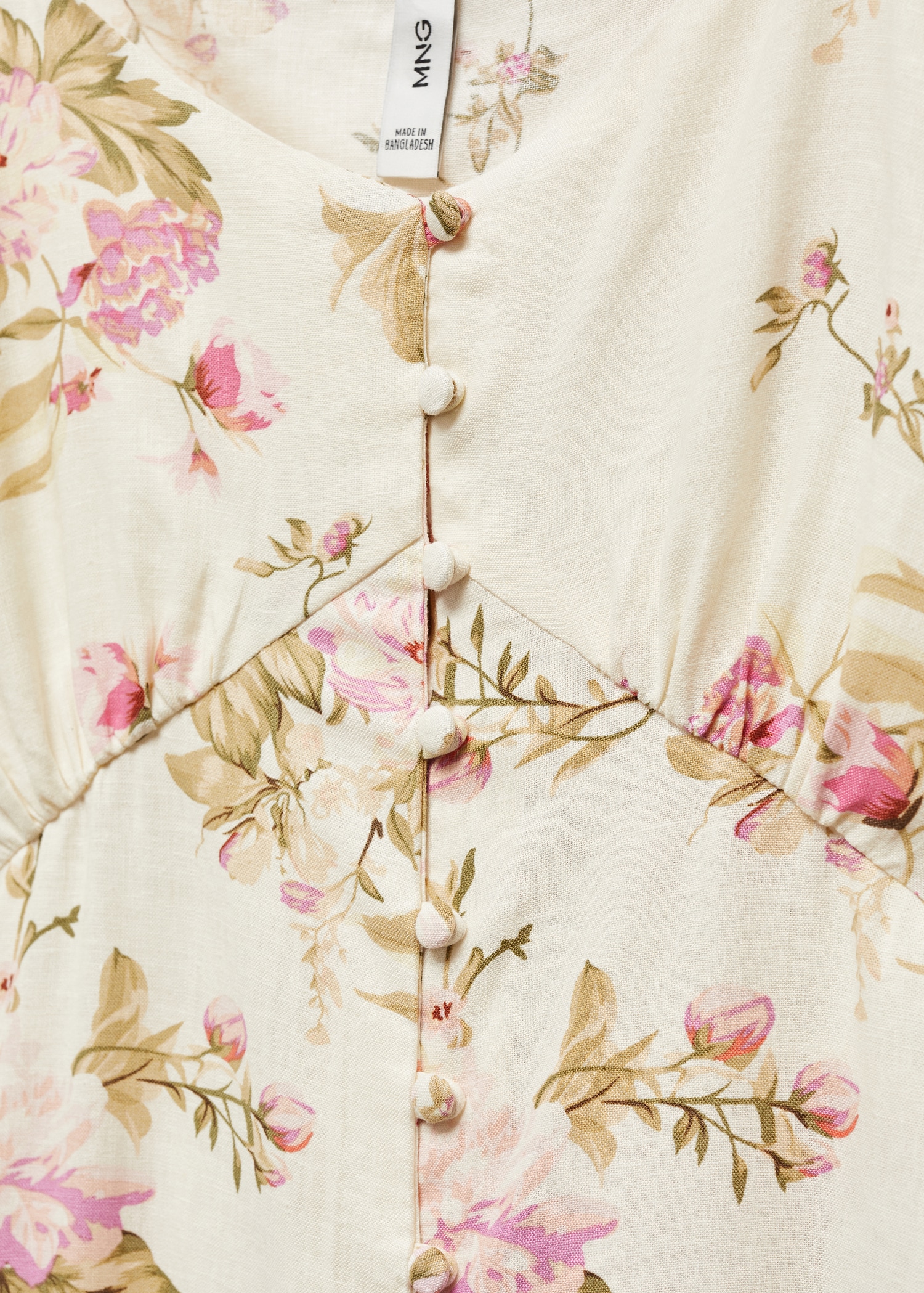 Buttoned linen-blend dress - Details of the article 8