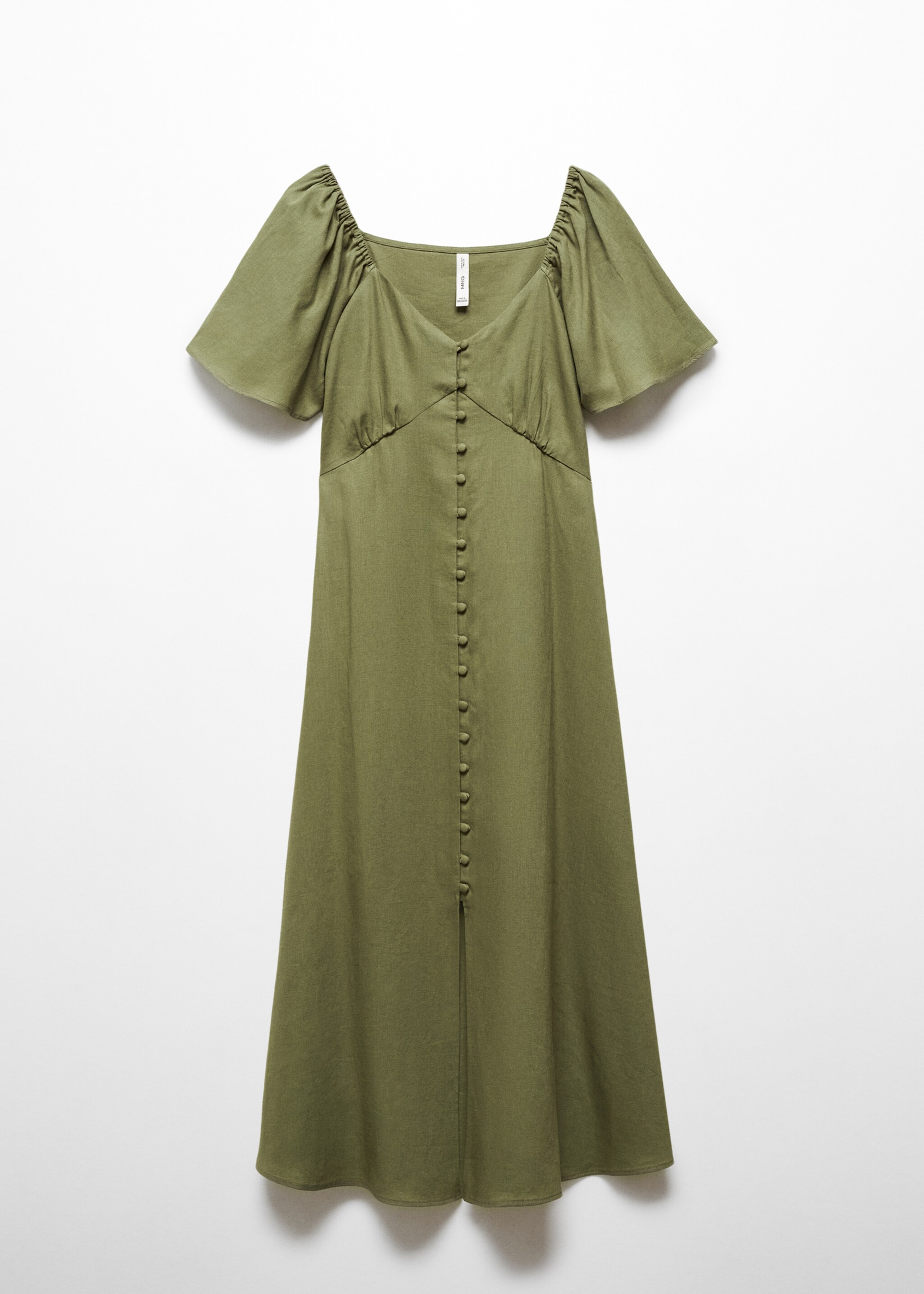 Buttoned linen-blend dress - Article without model