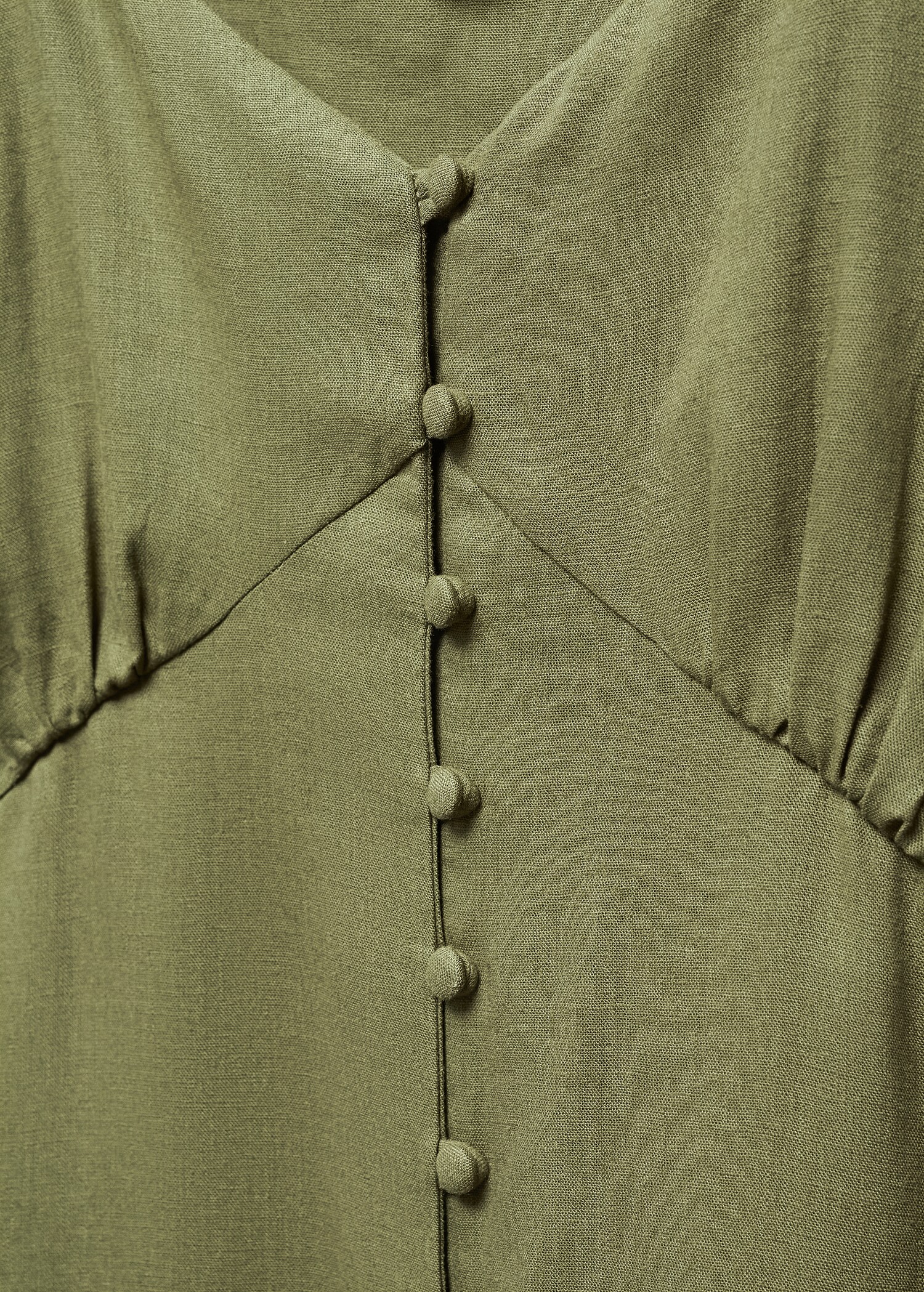 Buttoned linen-blend dress - Details of the article 8