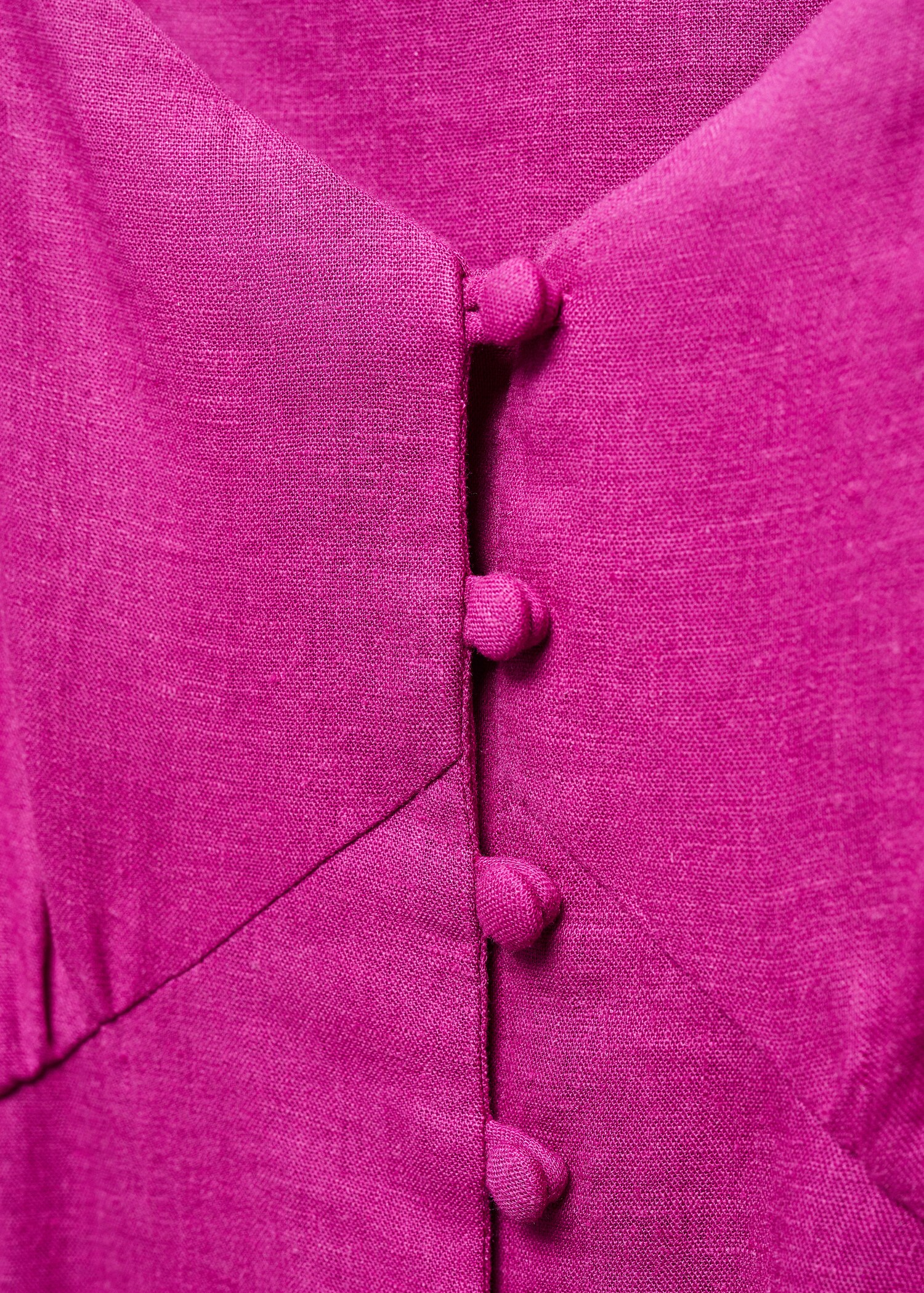 Buttoned linen-blend dress - Details of the article 8