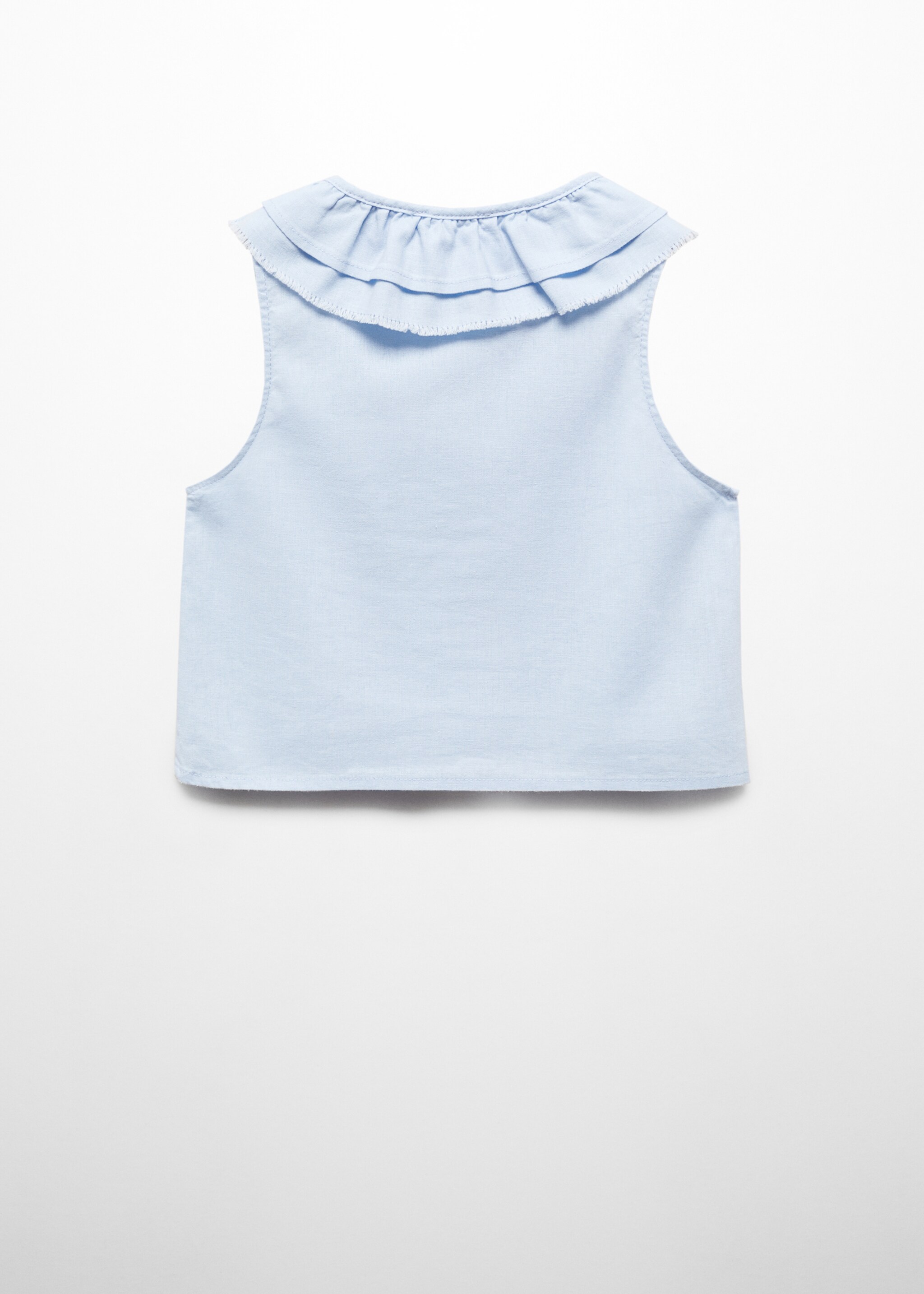 Button linen-blend blouse - Reverse of the article