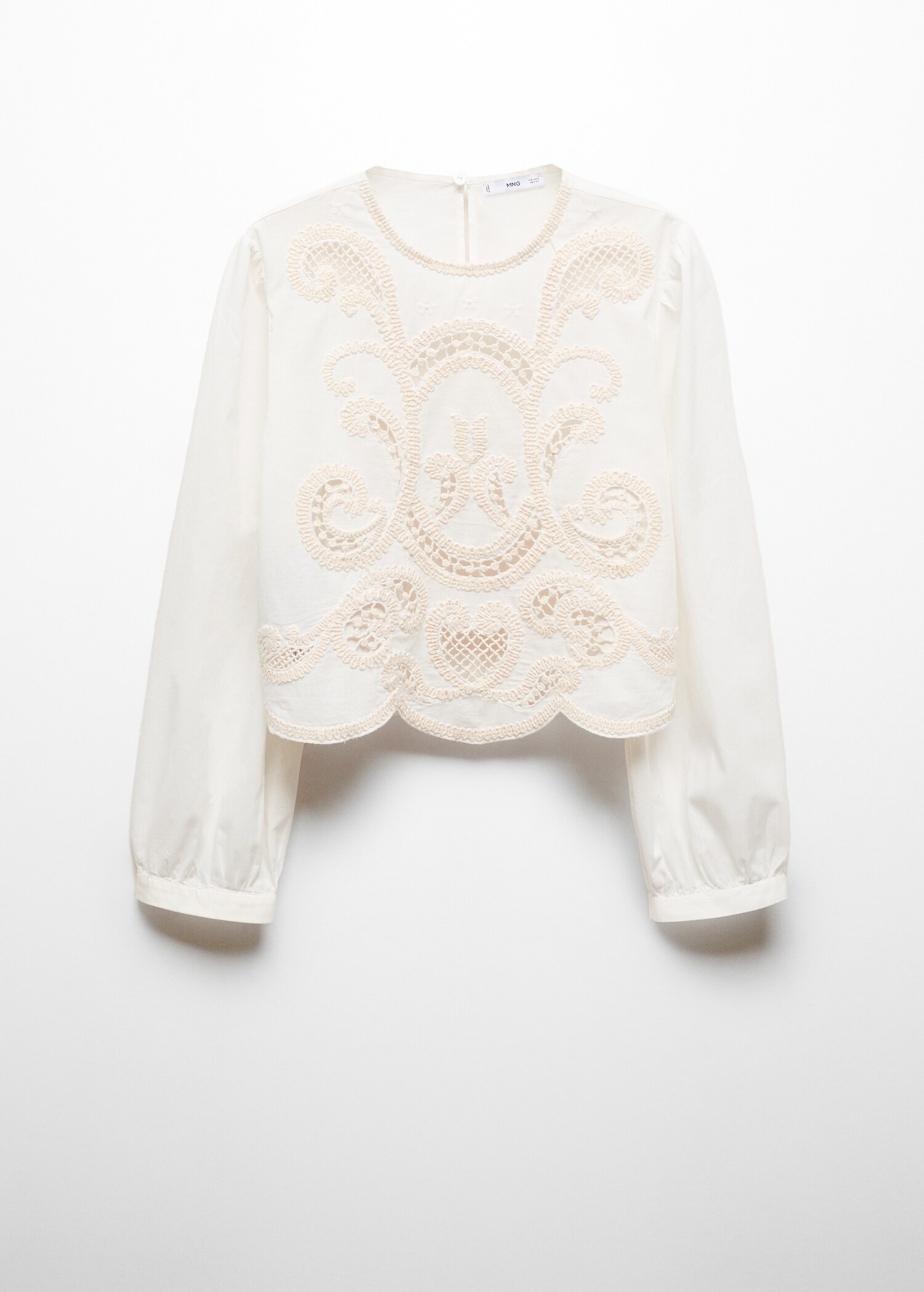 Bestickte Bluse mit Ballonärmel - Artikel ohne Model