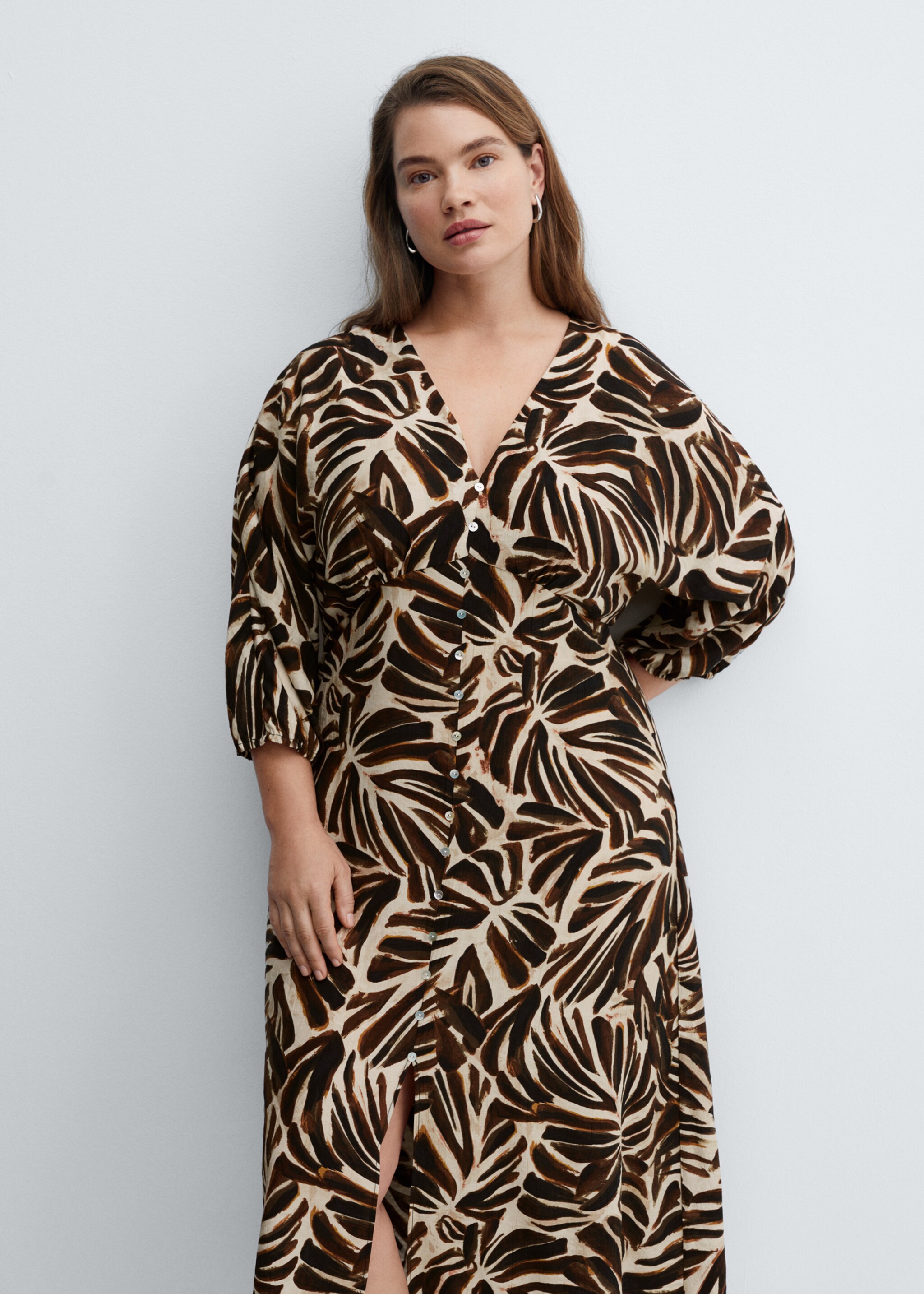 Vestido estampado escote pico - Detalle del artículo 5
