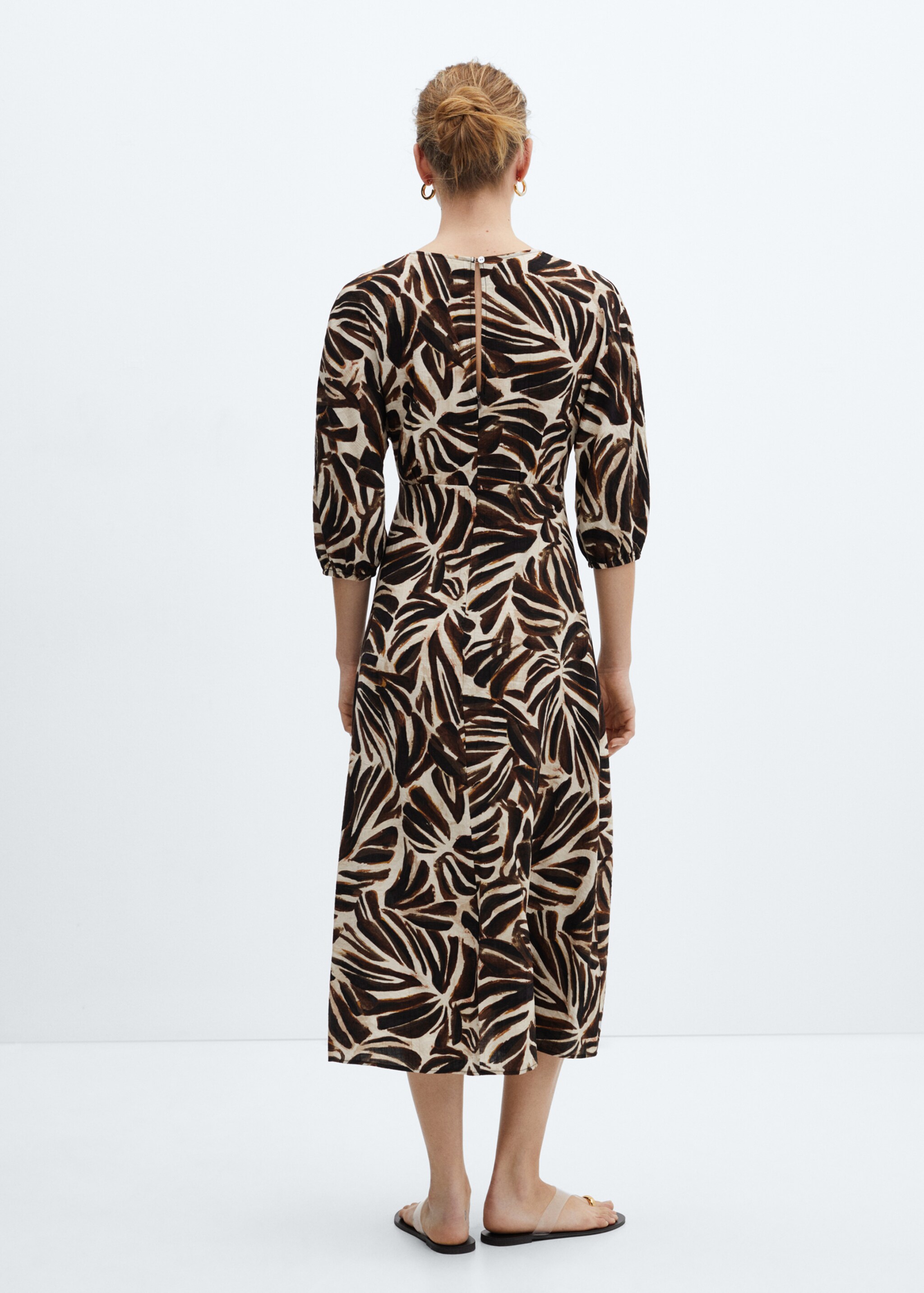 Vestido estampado escote pico - Reverso del artículo