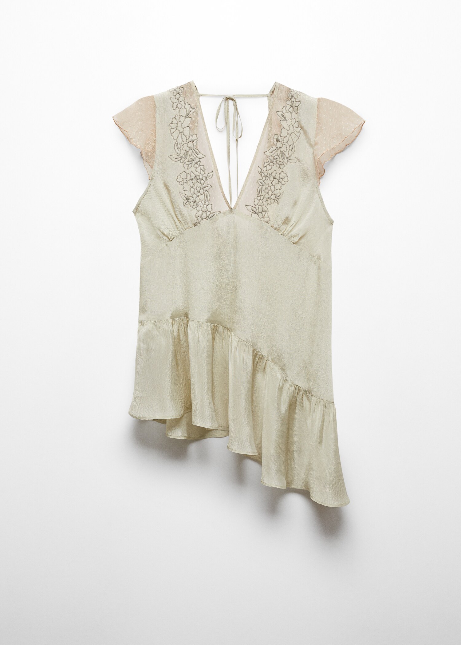 Embroidered asymmetric blouse - Article without model