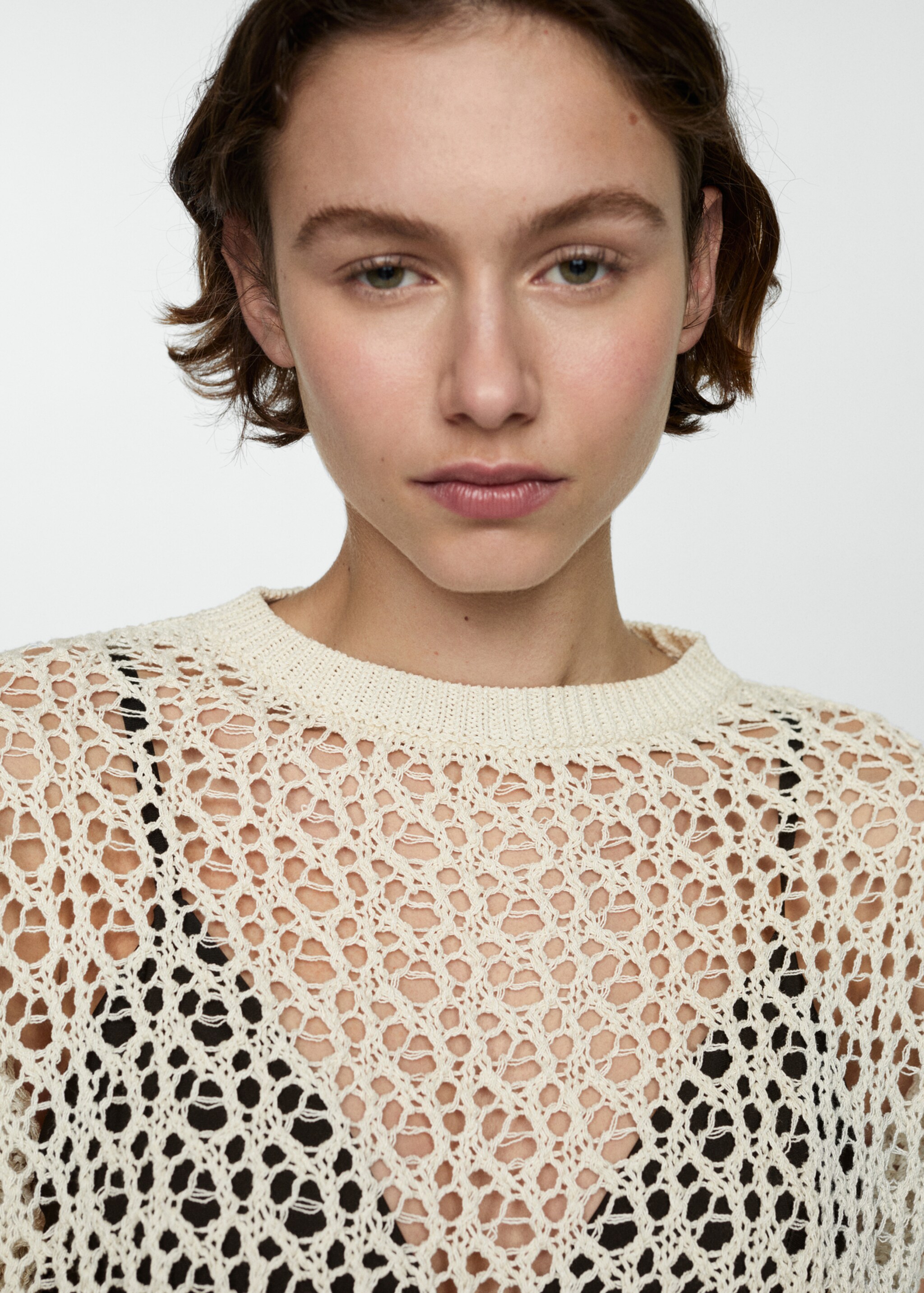 Cotton crochet sweater - Details of the article 1