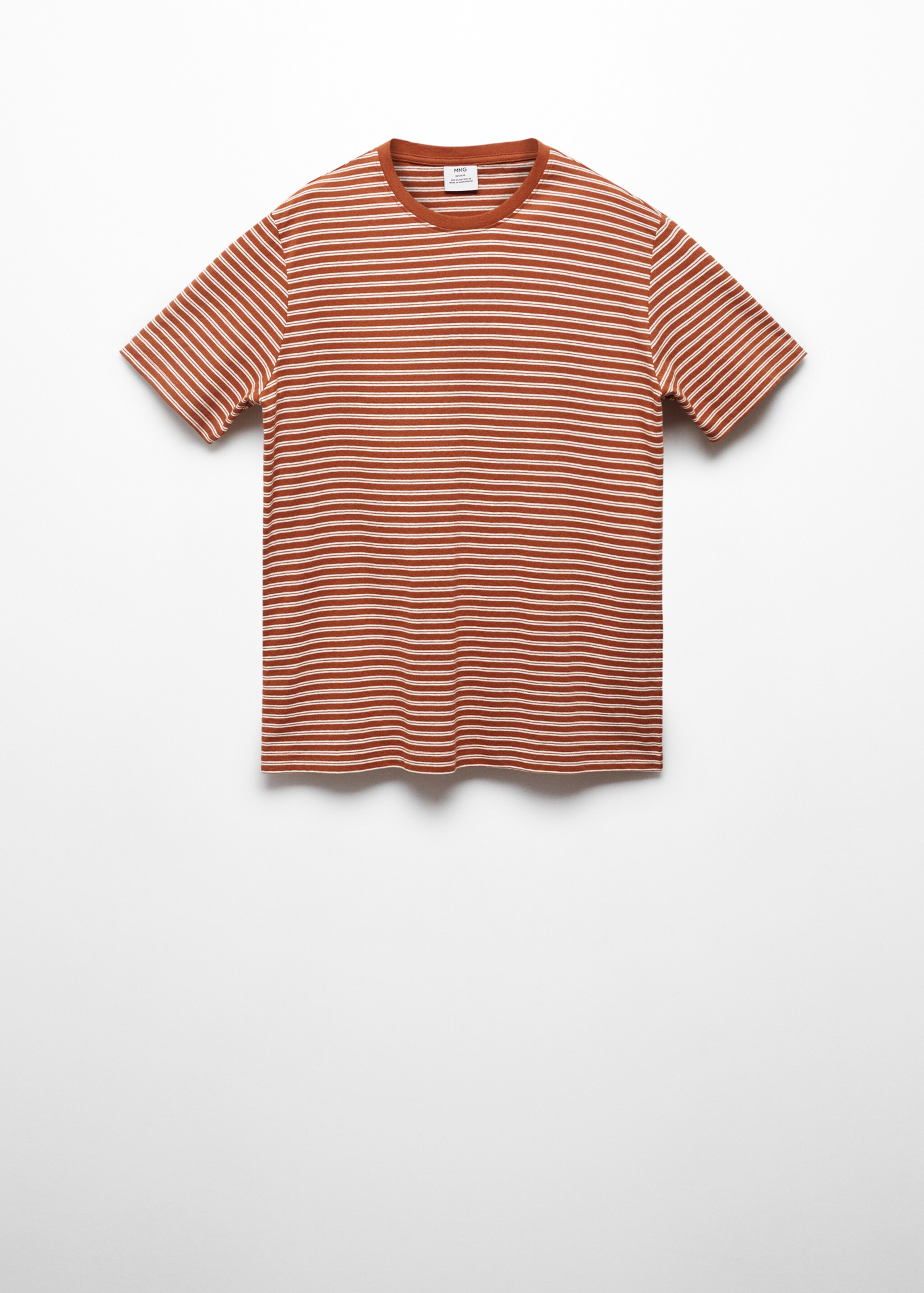 Striped cotton linen-blend T-shirt - Article without model