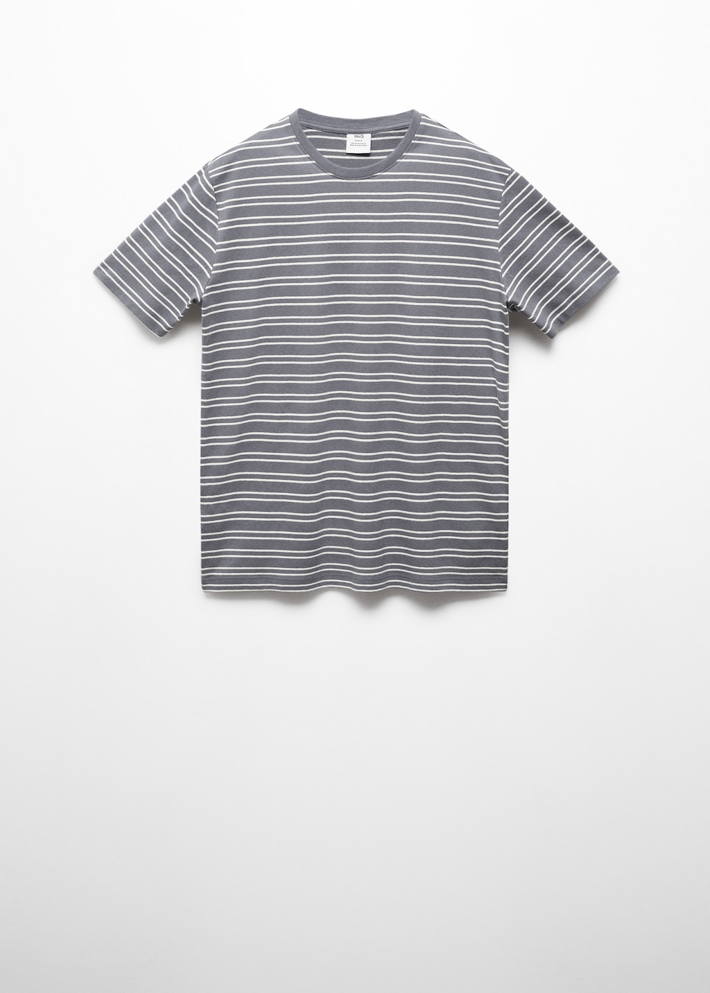【送料&関税込】  Cotton-linen Blend T-shirt Striped cotton linen-blend T-shirt - Men | MANGO OUTLET USA