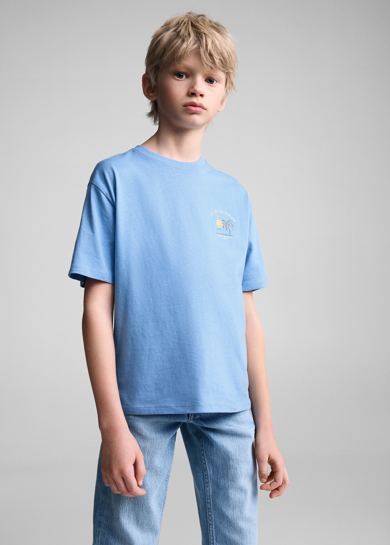 Printed cotton-blend T-shirt - Medium plane