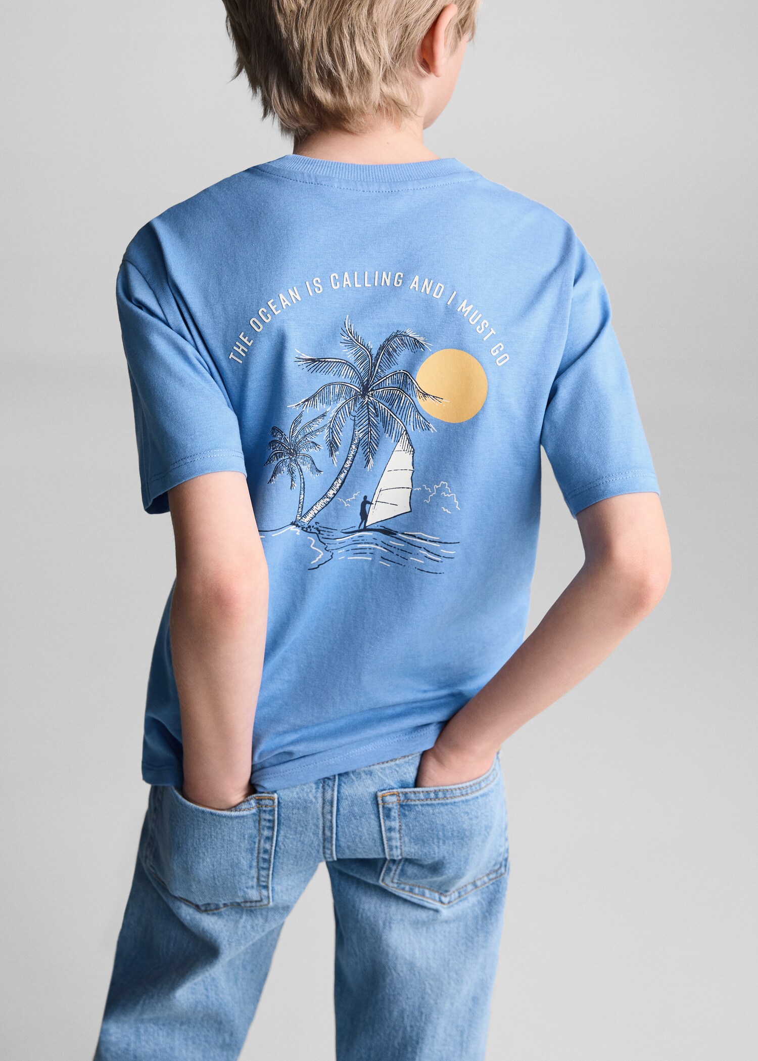 Printed cotton-blend T-shirt - Reverse of the article