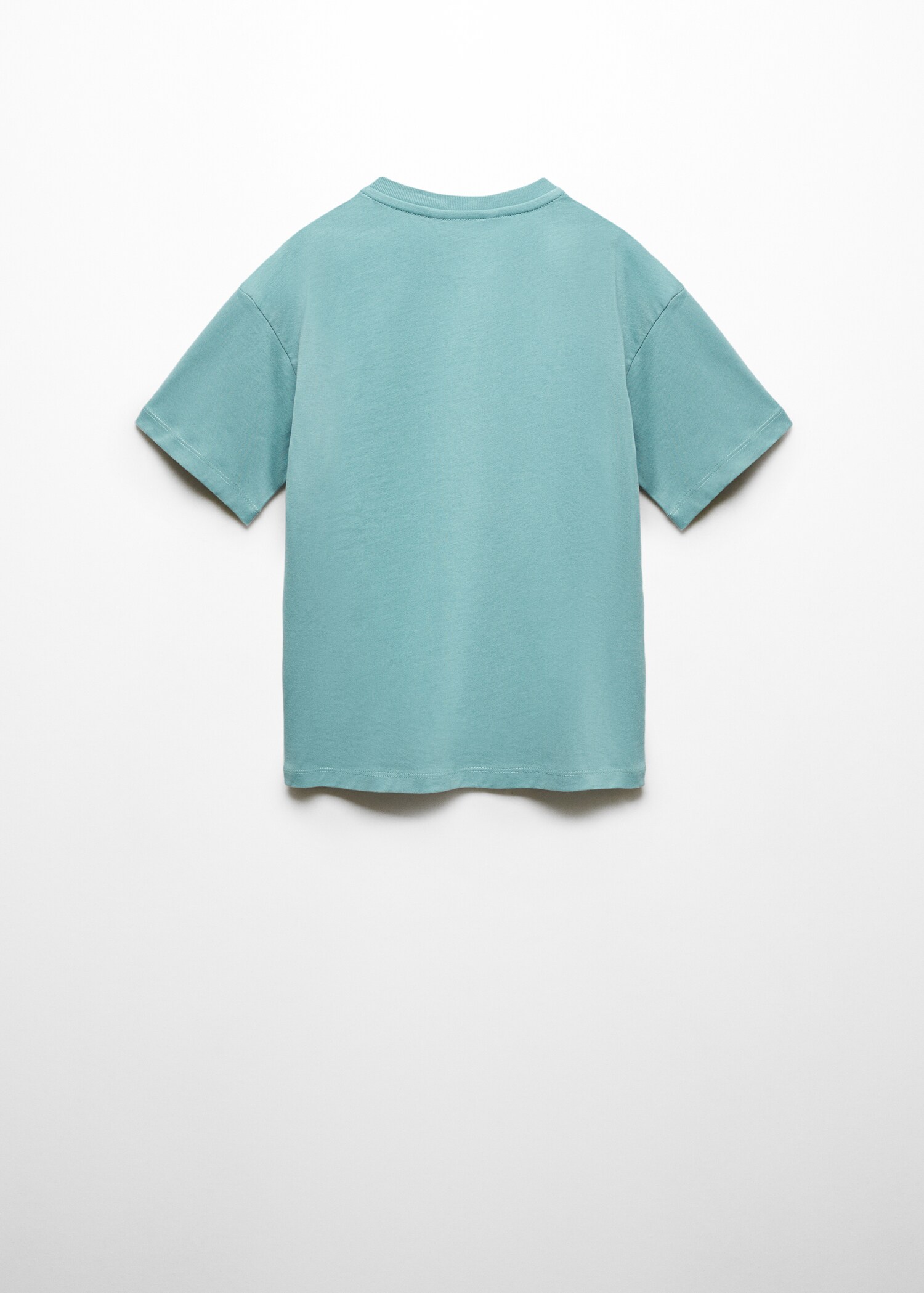 Katoenen T-shirt met bedrukte boodschap - Achterkant van het artikel