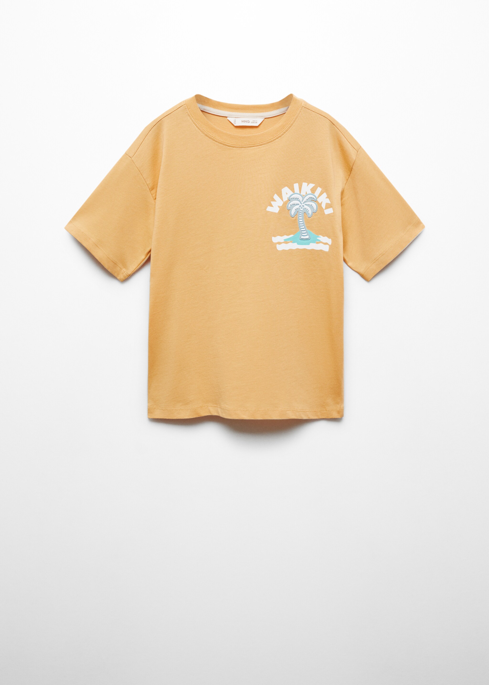 Short-sleeved printed t-shirt - Article without model, Ochre. Ref: 67017731-00.