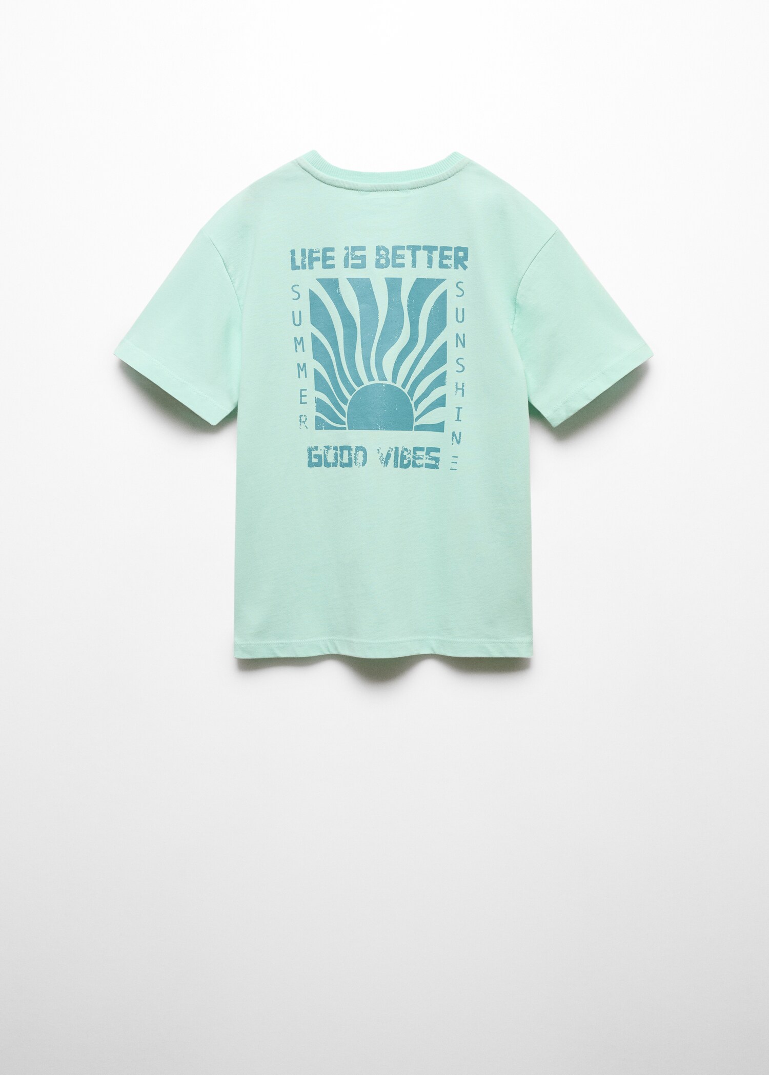 T-Shirt mit reliefartigem Schriftzug - Rückseite des Artikels