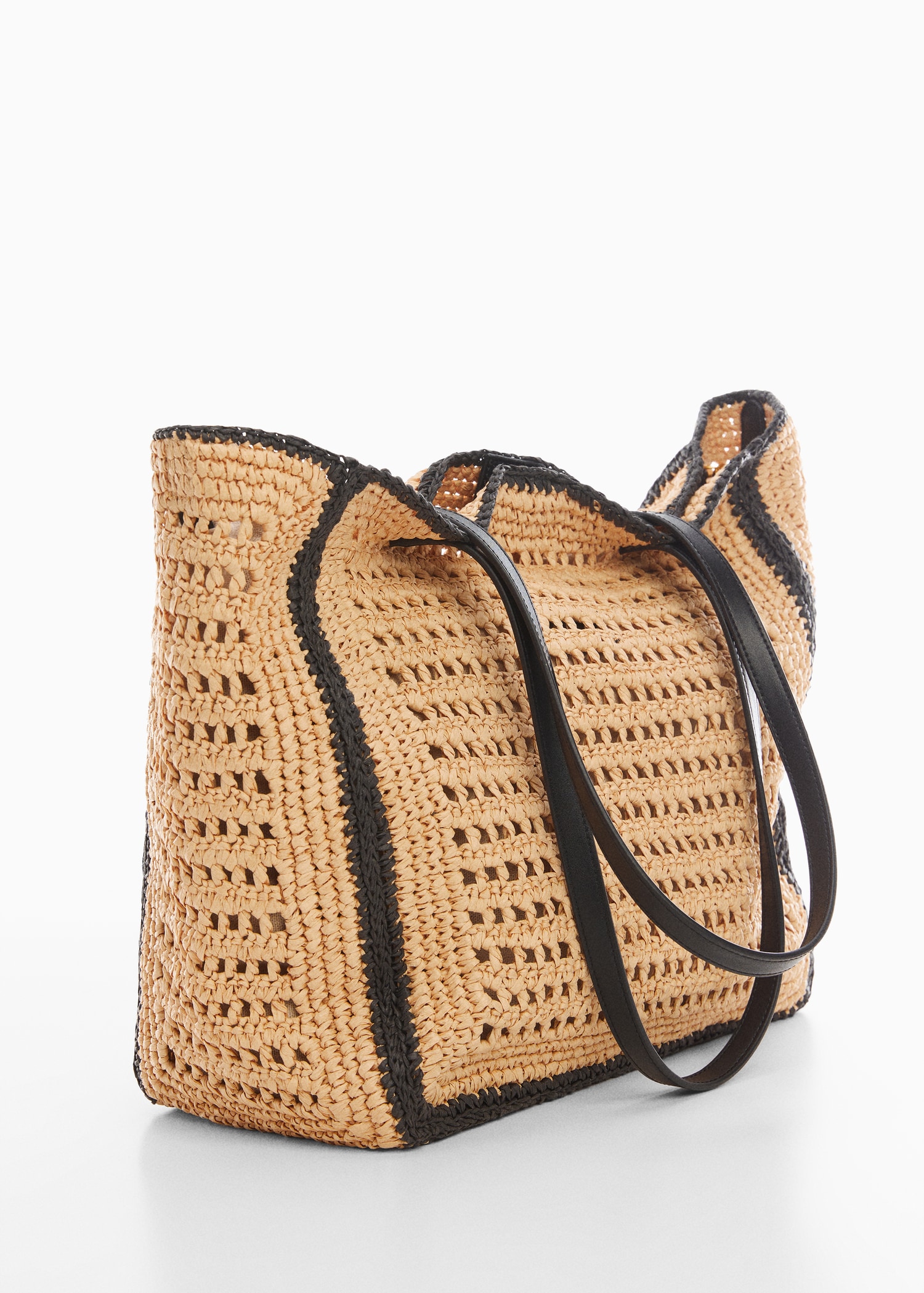Natural fibre shopper bag - Women | MANGO OUTLET USA
