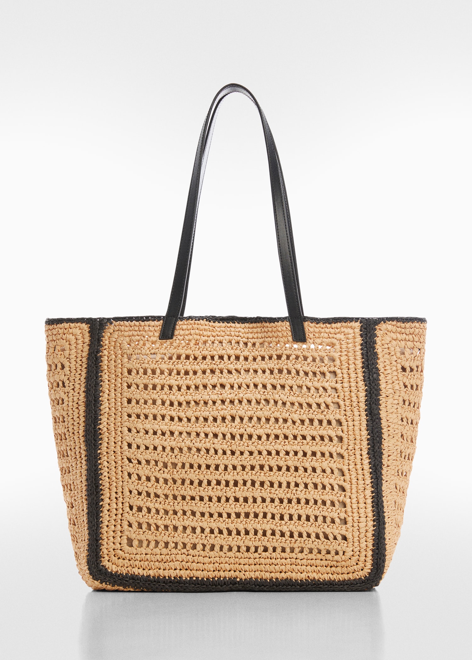 Natural fibre shopper bag - Women | MANGO OUTLET USA