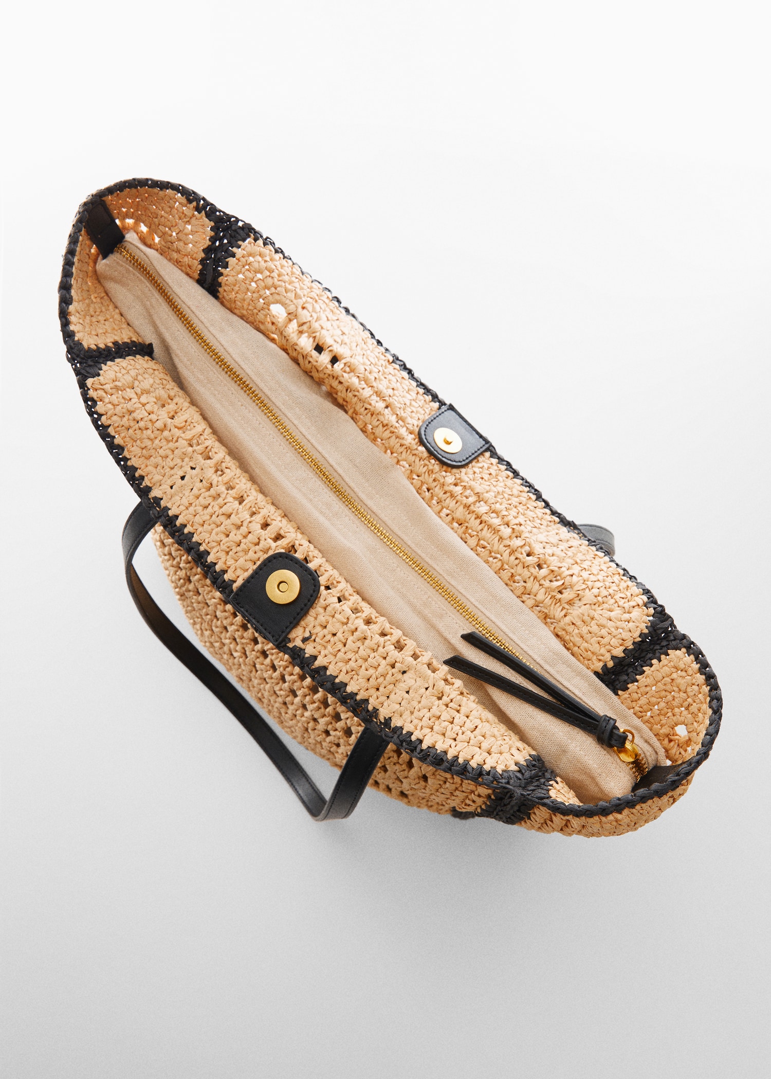 Natural fibre shopper bag - Women | MANGO OUTLET USA