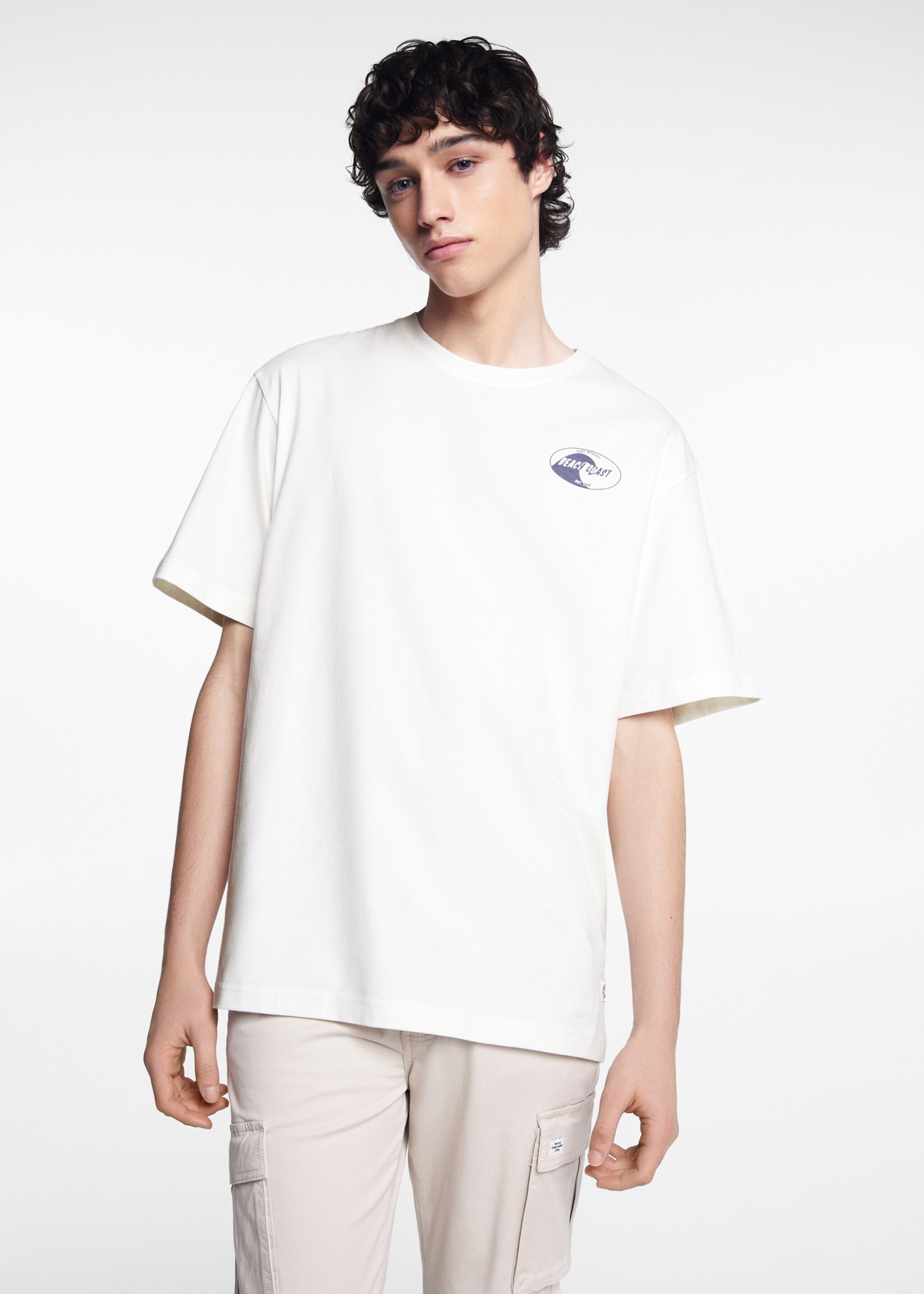 Printed cotton-blend T-shirt - Medium plane, Off White. Ref: 67017916-00.