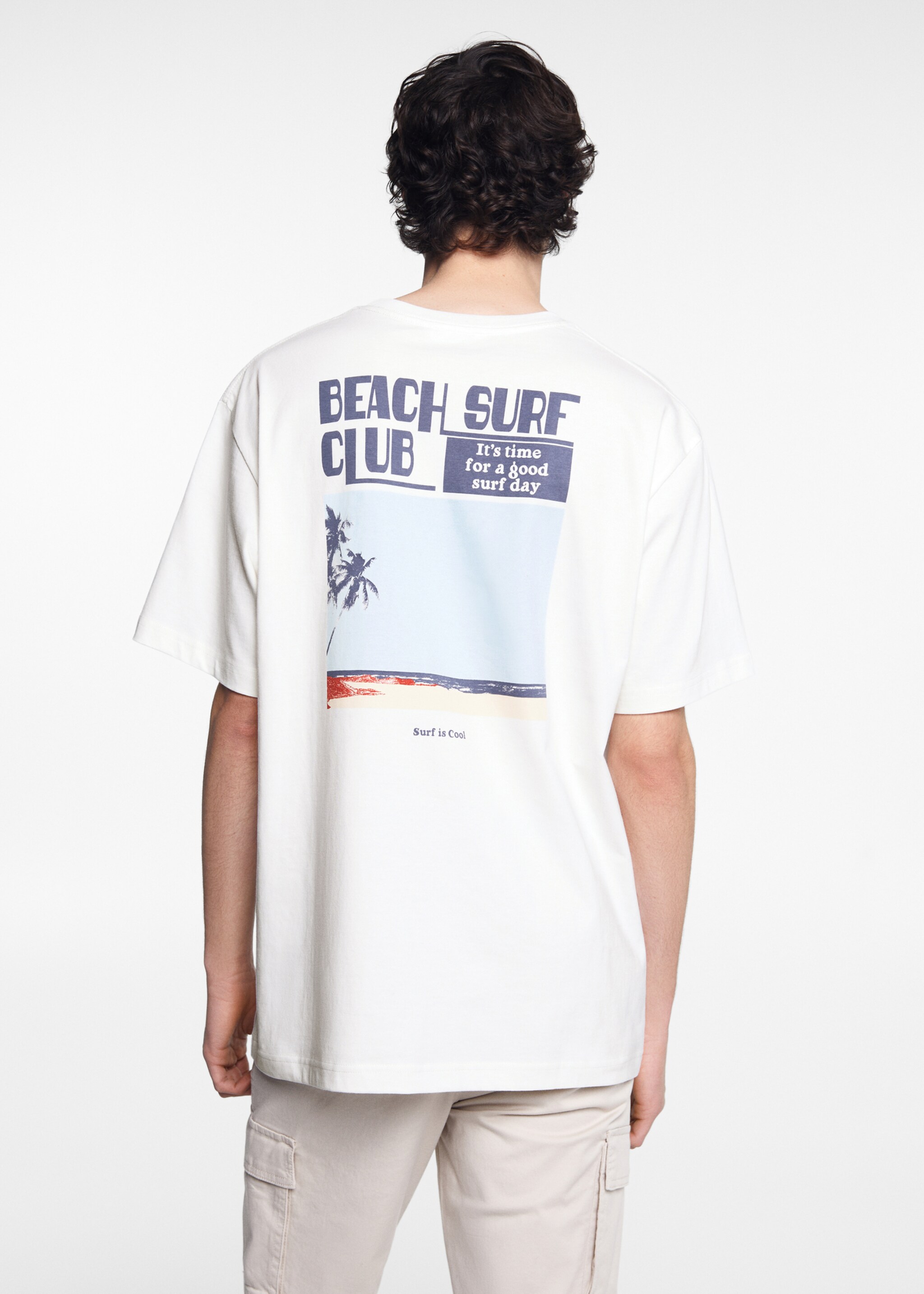Printed cotton-blend T-shirt - Reverse of the article, Off White. Ref: 67017916-00.