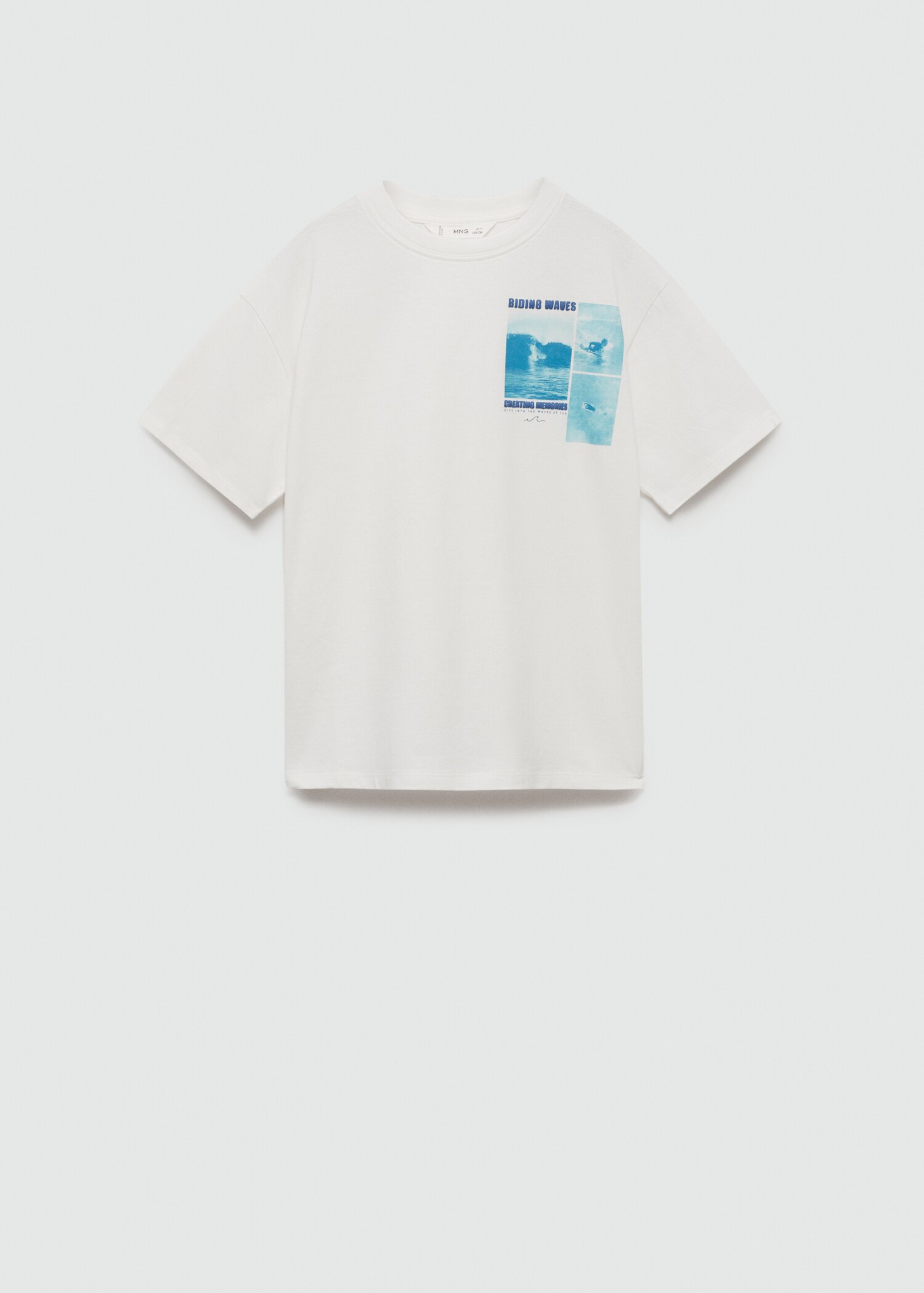 Tryckt bomull-blandning t-shirt - Artikel utan modell