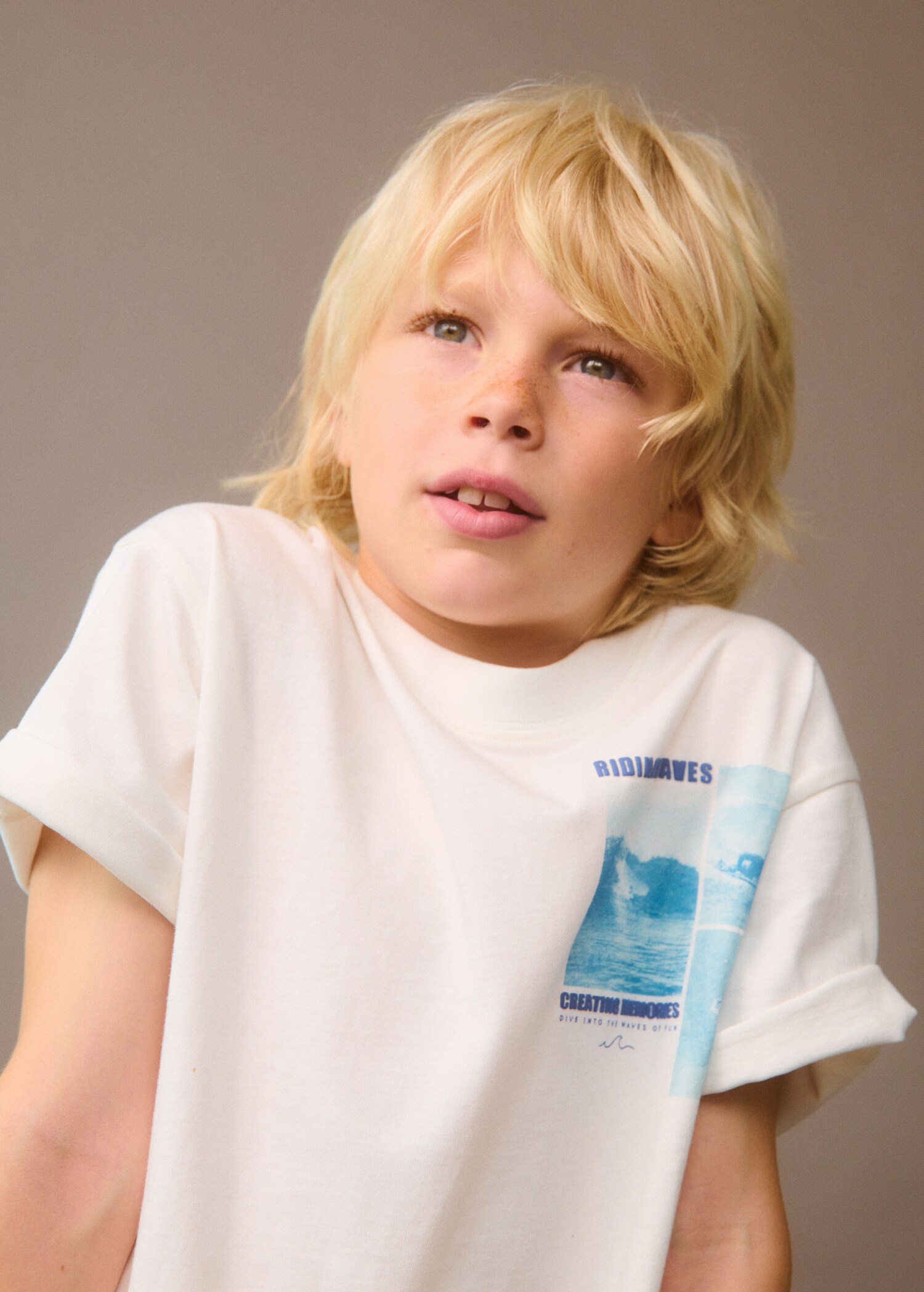 Tryckt bomull-blandning t-shirt - Detaljer om artikeln 5