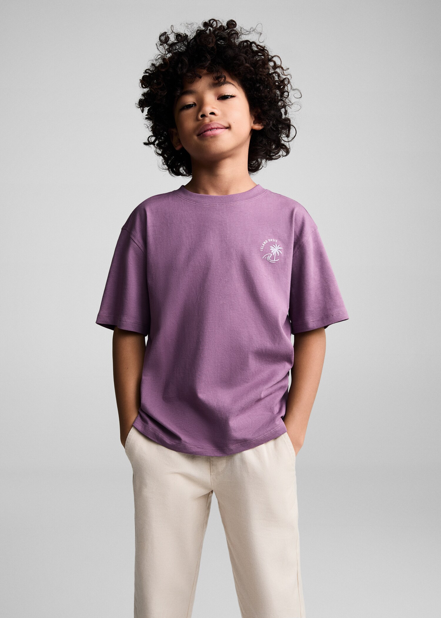 Bedrucktes Baumwoll-T-Shirt - Mittlere Ansicht