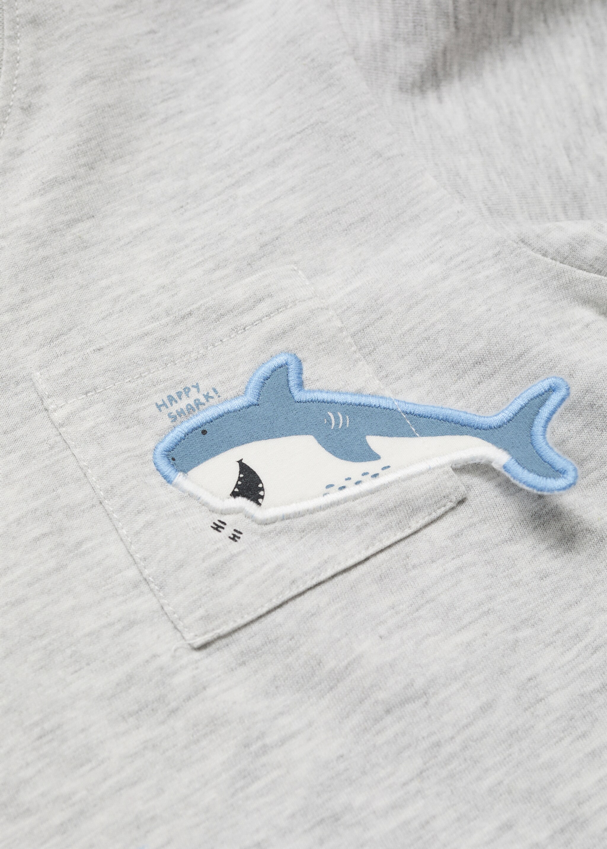 T-shirt met haai - Detail van het artikel 0, Lichtgrijs. Ref: 67017930-00.
