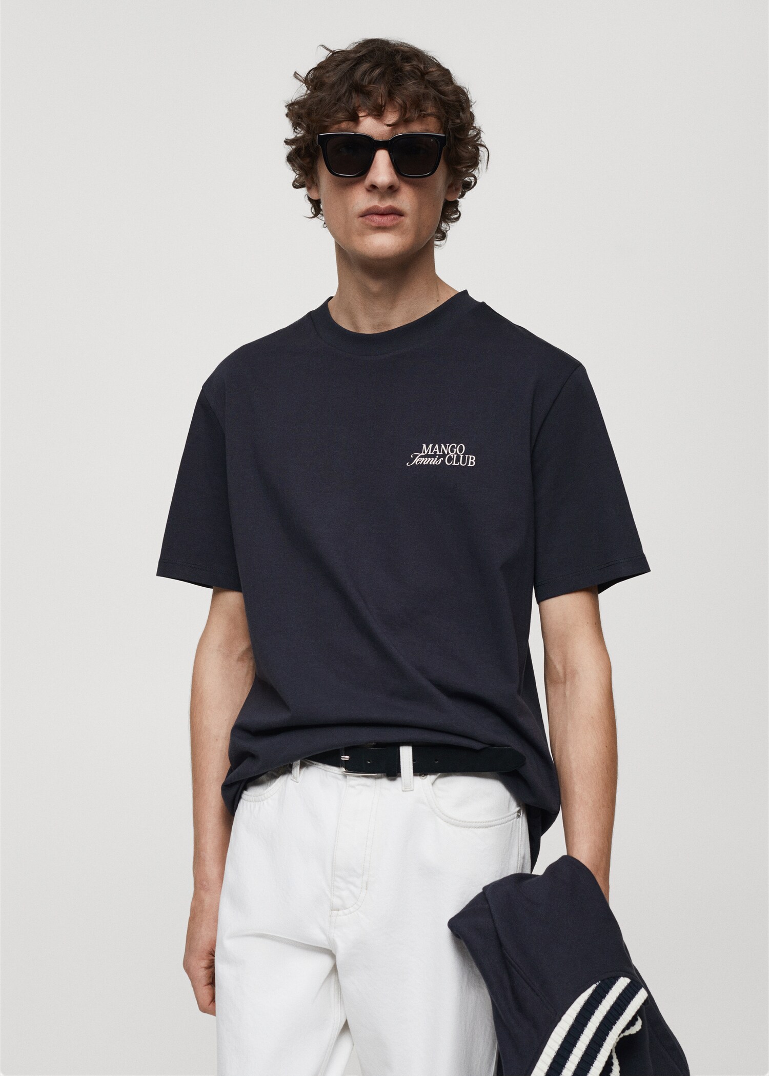 Regular fit printed cotton t-shirt - Medium plane