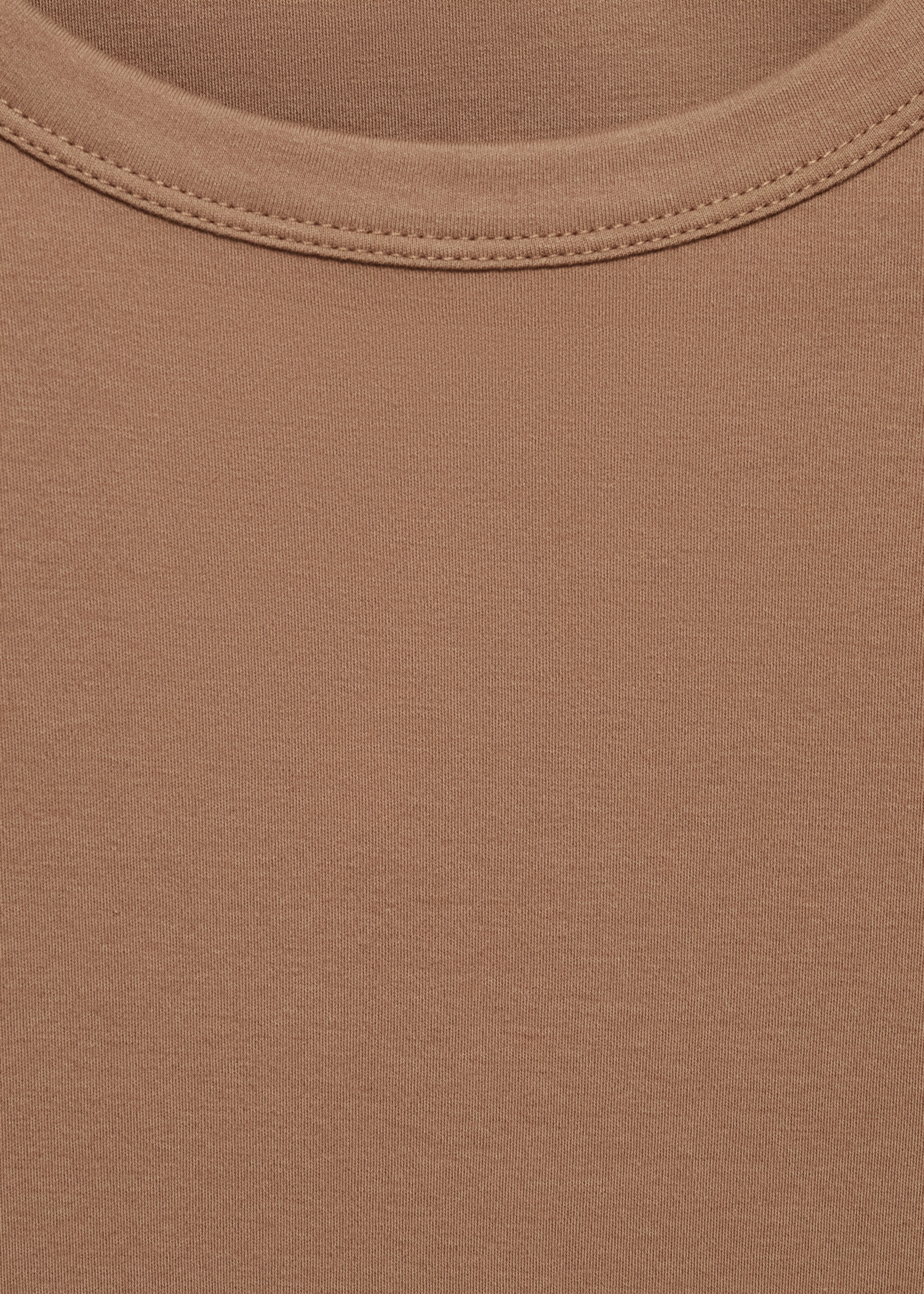 Slim-Fit-T-Shirt aus 100 % Baumwolle - Detail des Artikels 8, Tobacco-Braun. Ref: 67017937-00.